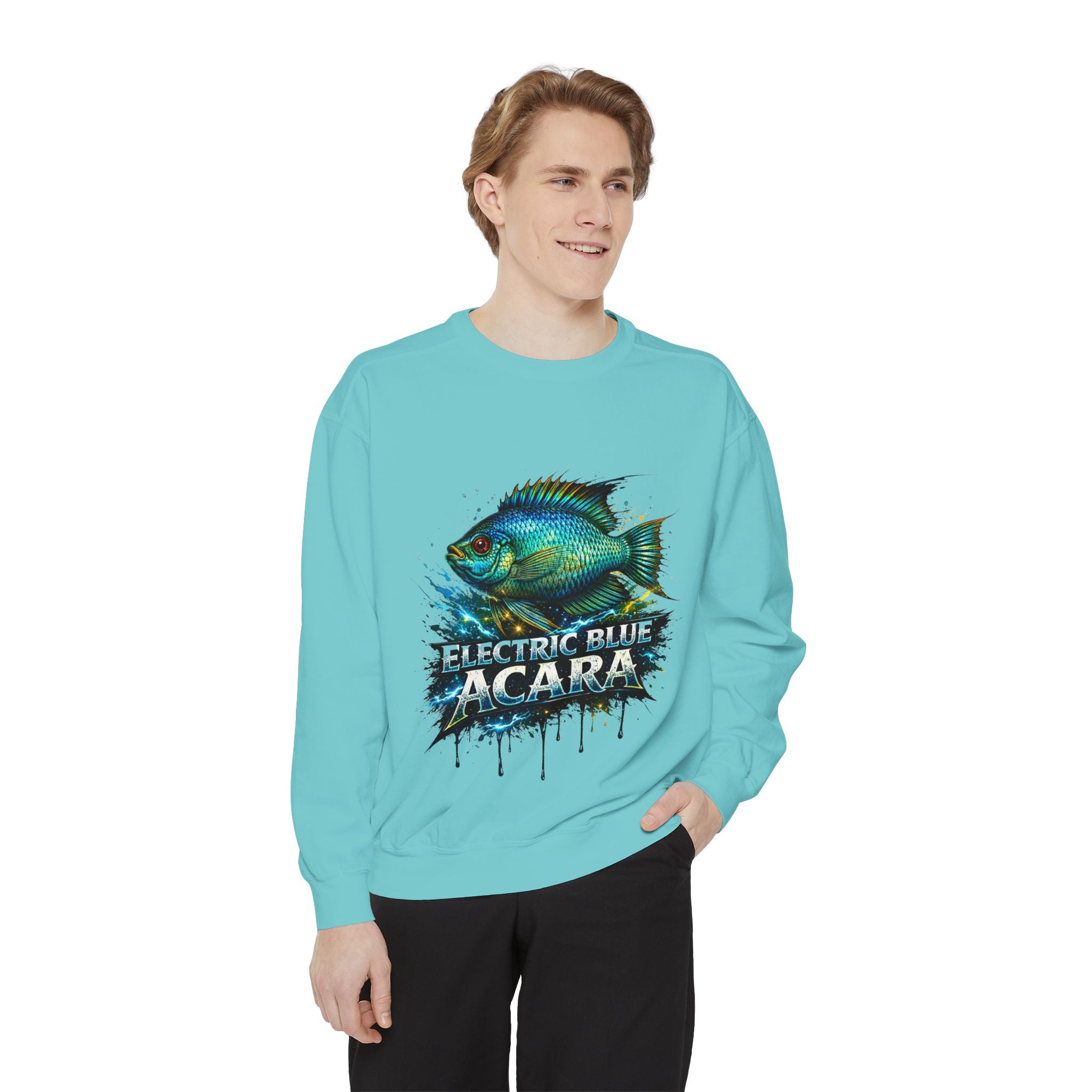 Electric Blue Acara – Garment-Dyed Premium Sweatshirt