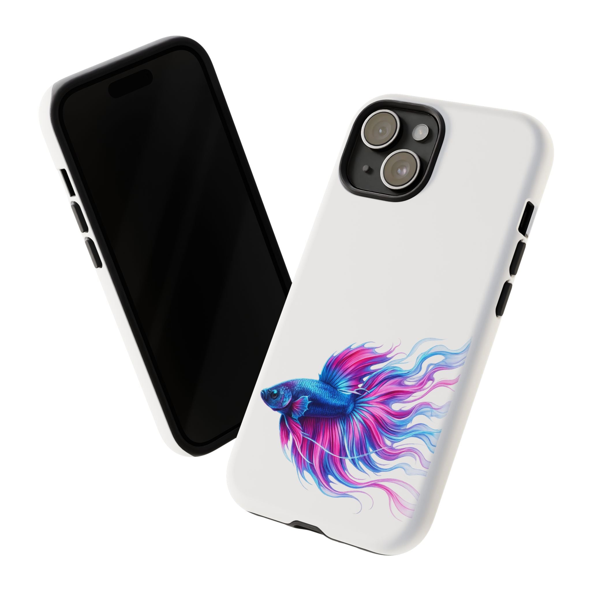 Betta Fish Tough Phone Case — Colorful Watercolor Fish Protective Cover