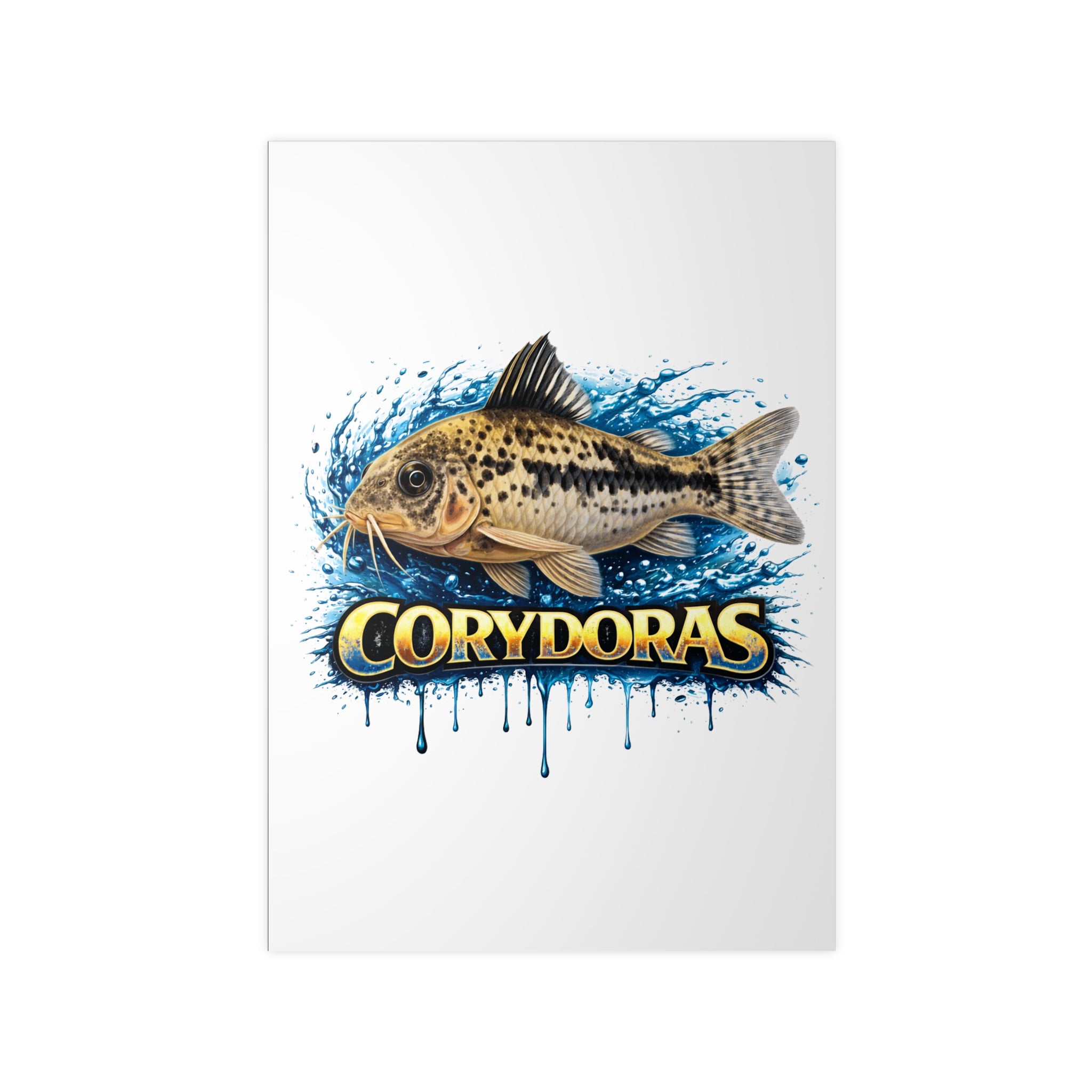 Peppered Cory Photopaper Poster — Colorful Aquarium Catfish Art Print