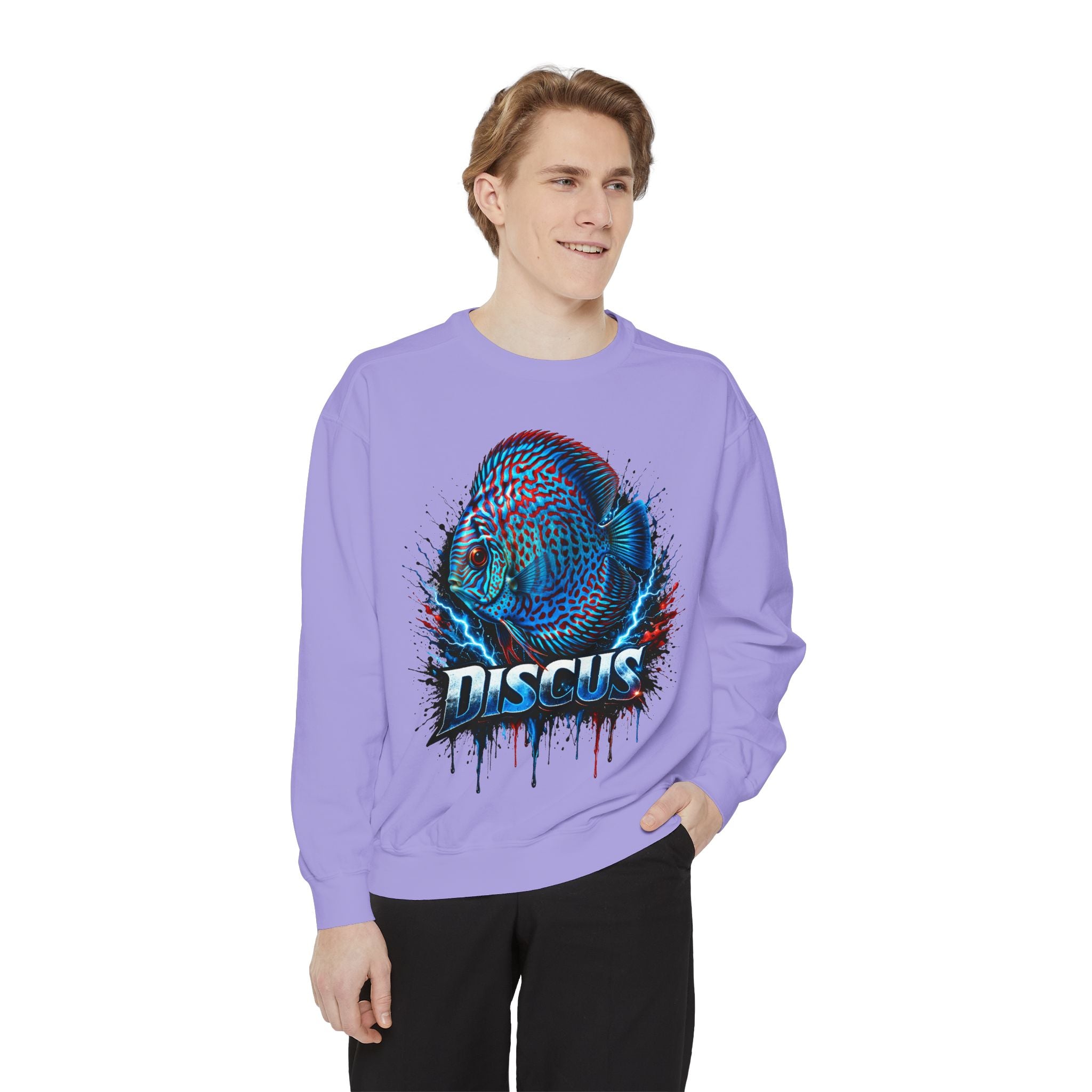 Discus Fish Graphic Sweatshirt — Vibrant Aquarium Lover Crewneck