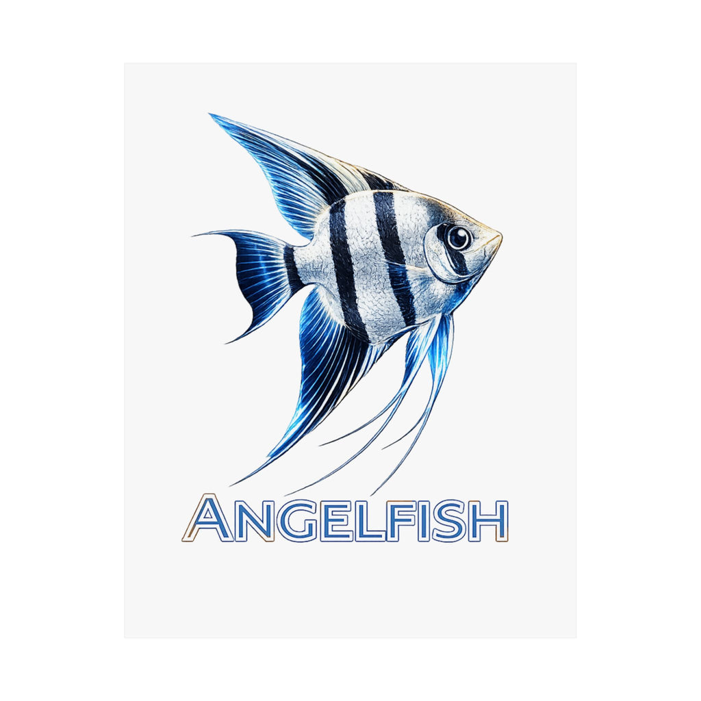 Angelfish Wall Poster — Matte Vertical Marine Fish Art Print