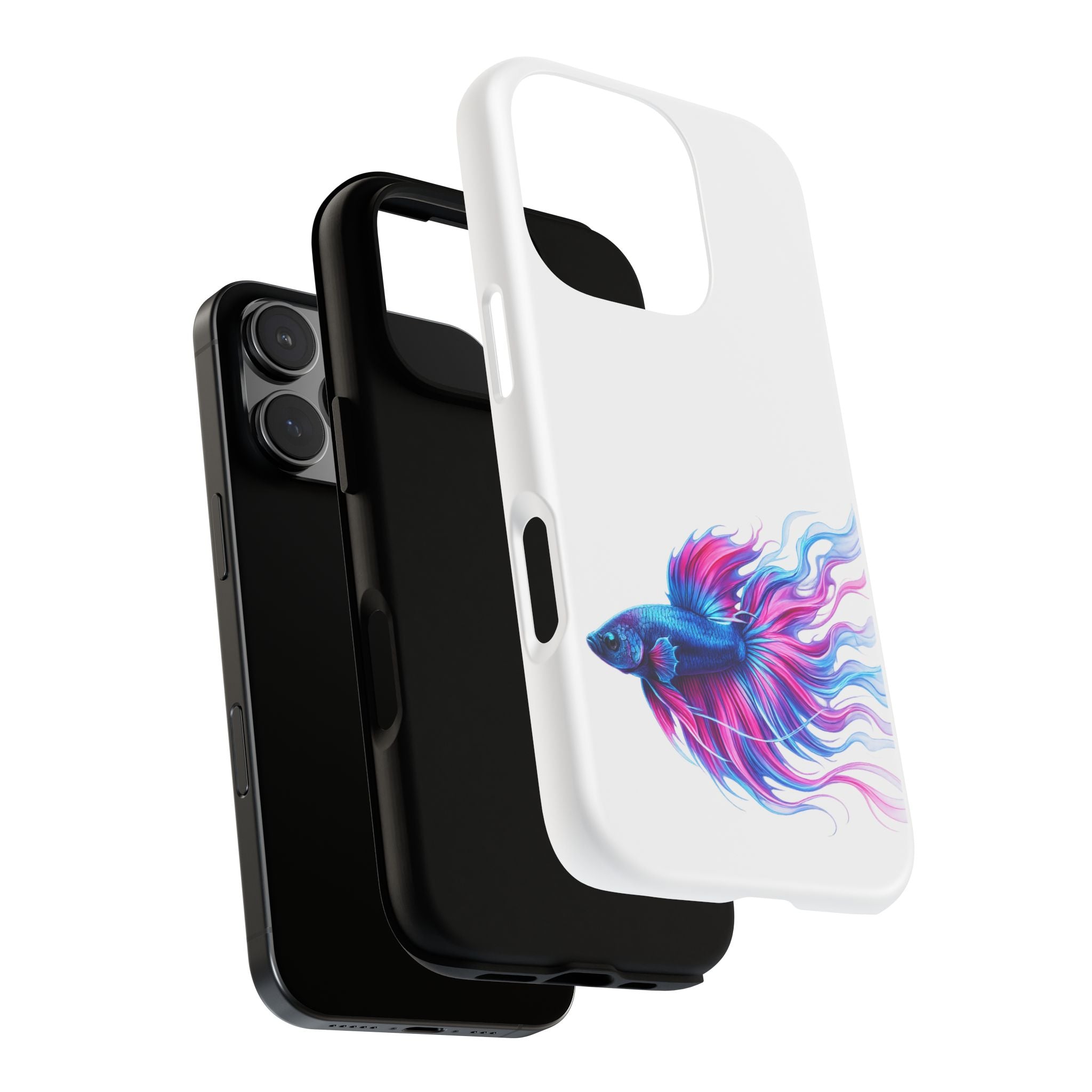 Betta Fish Tough Phone Case — Colorful Watercolor Fish Protective Cover