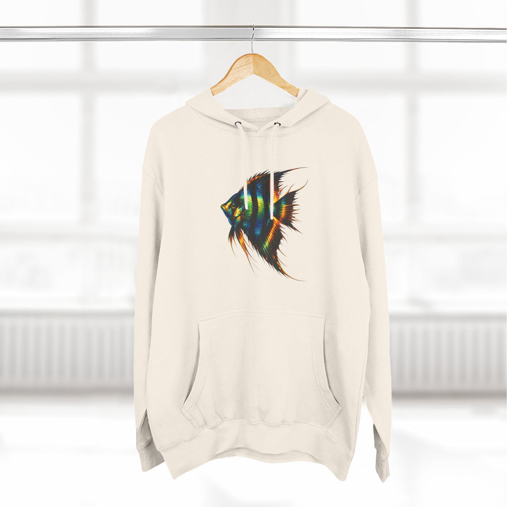 Angelfish Watercolor Hoodie – Colorful Aquarium Fish Graphic Fleece Pullover