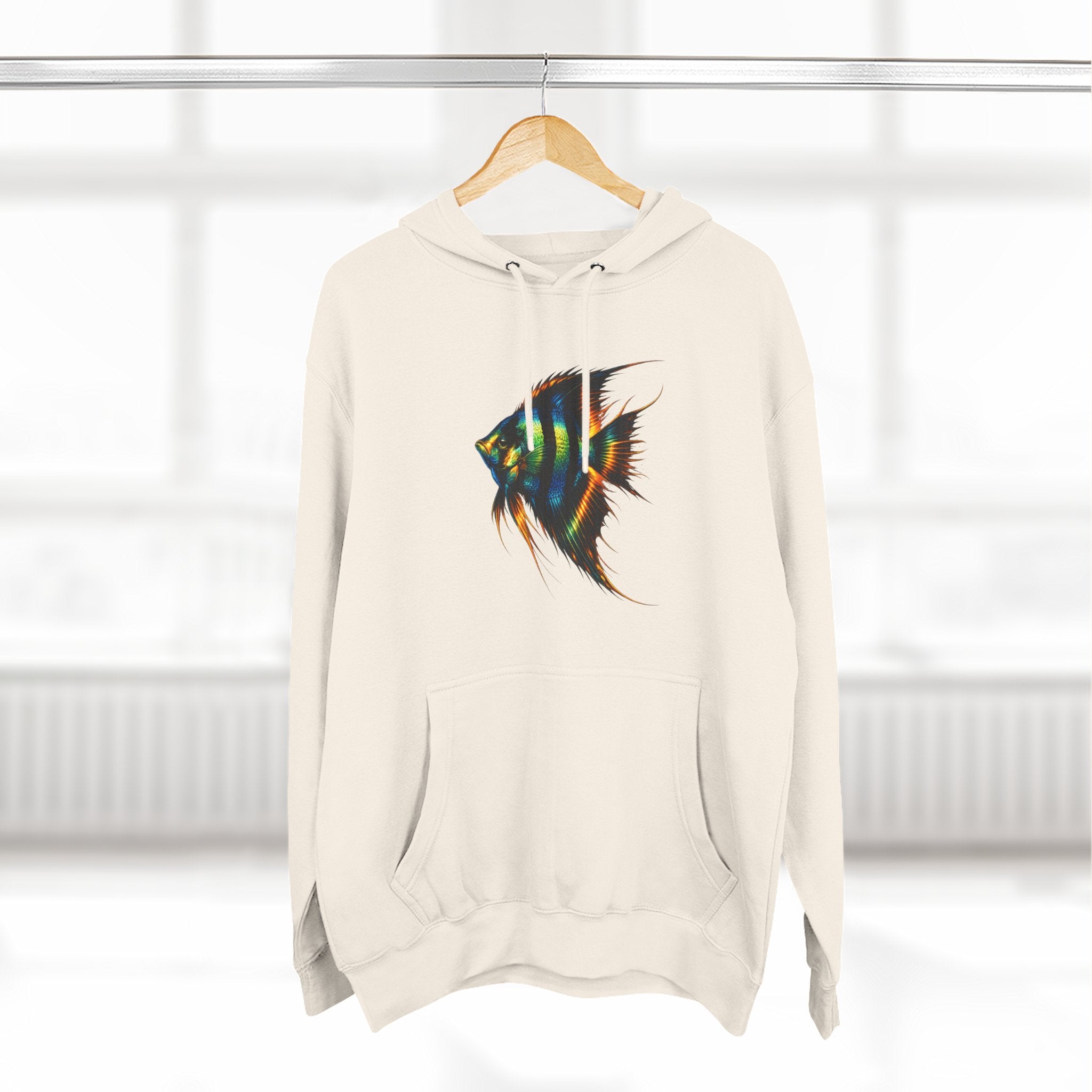 Angelfish Watercolor Hoodie – Colorful Aquarium Fish Graphic Fleece Pullover