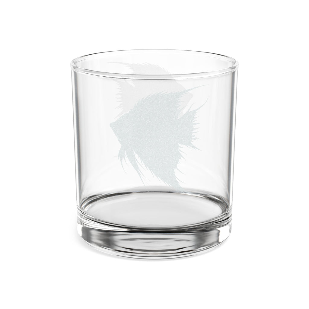 Engraved Whiskey Glass (10.5 oz) — Rustic Fish Silhouette Rocks Glass