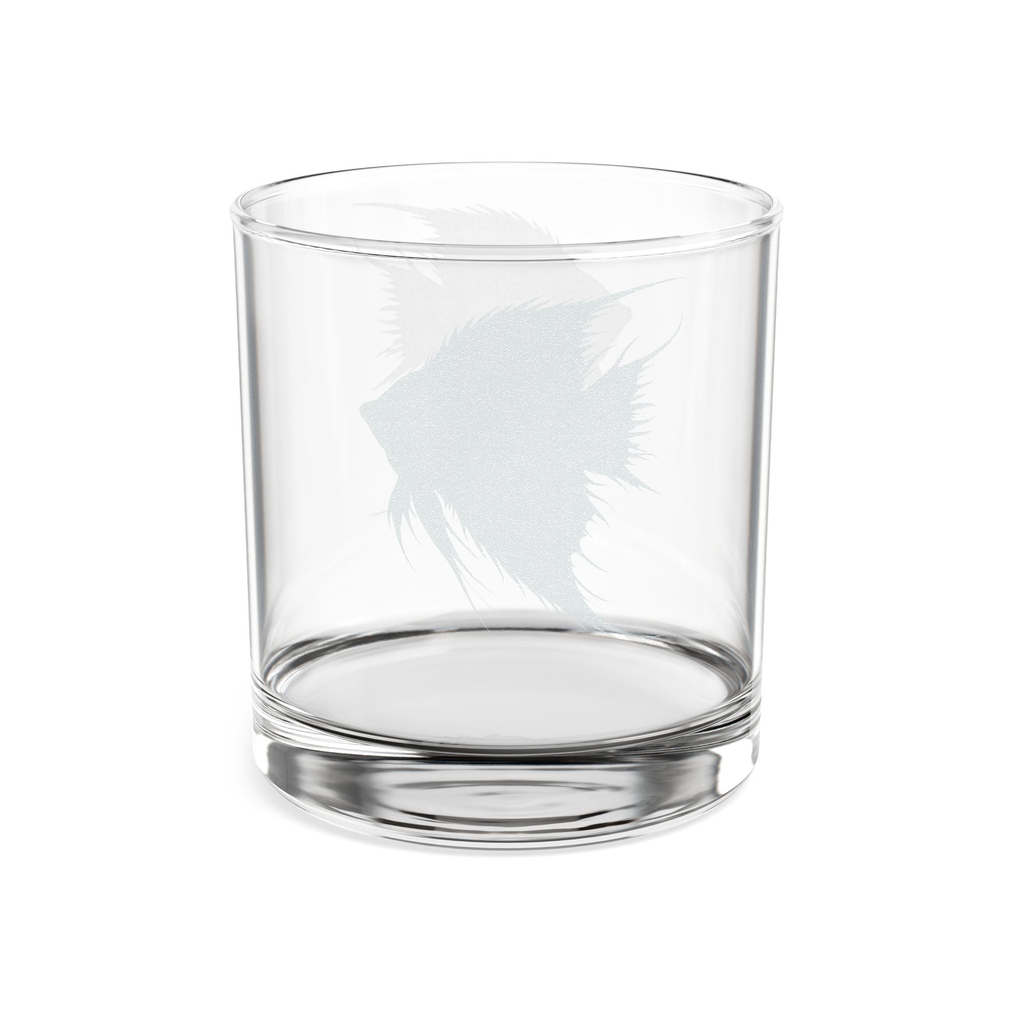 Engraved Whiskey Glass (10.5 oz) — Rustic Fish Silhouette Rocks Glass