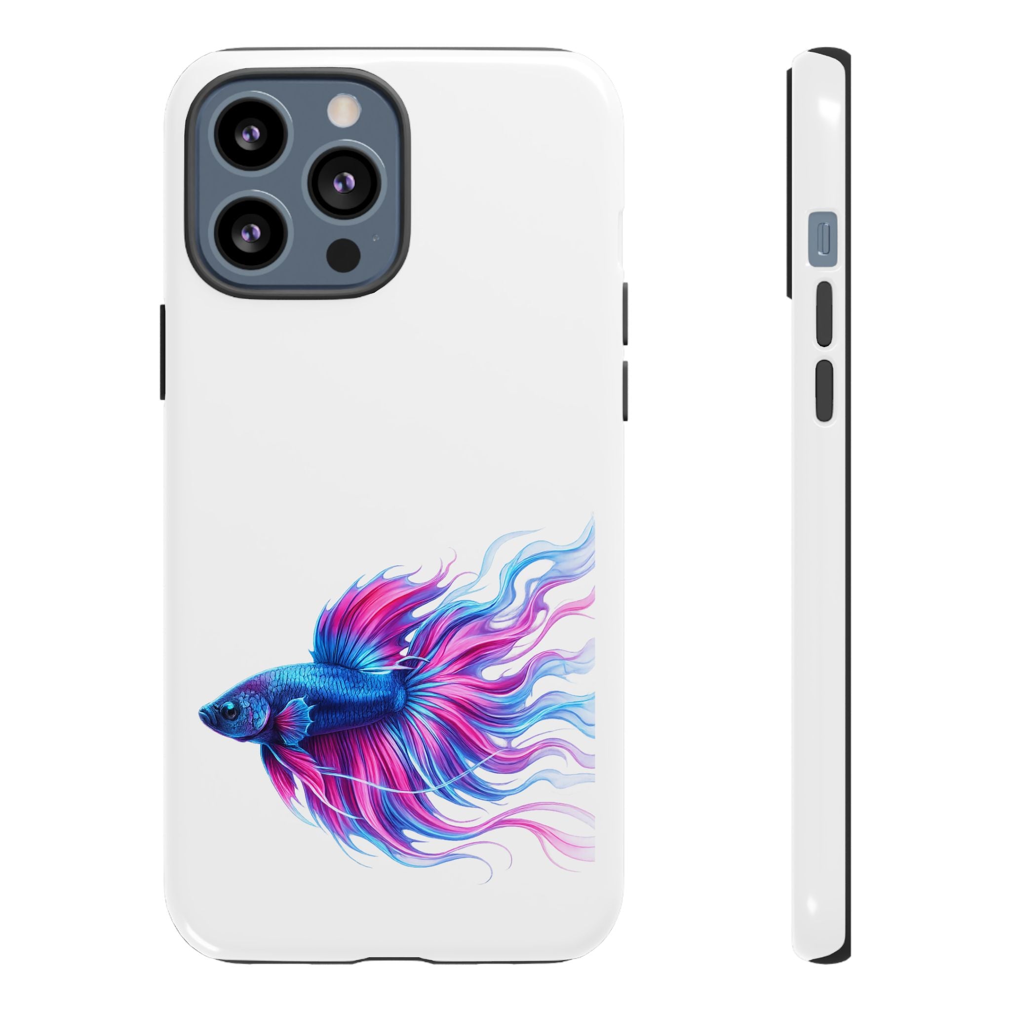Betta Fish Tough Phone Case — Colorful Watercolor Fish Protective Cover