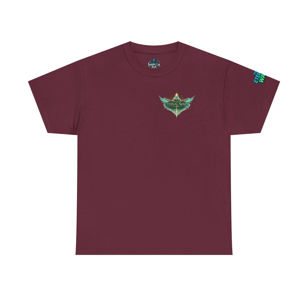 T-Shirt — Nature Warrior Graphic Tee with Man and Dog Illustration