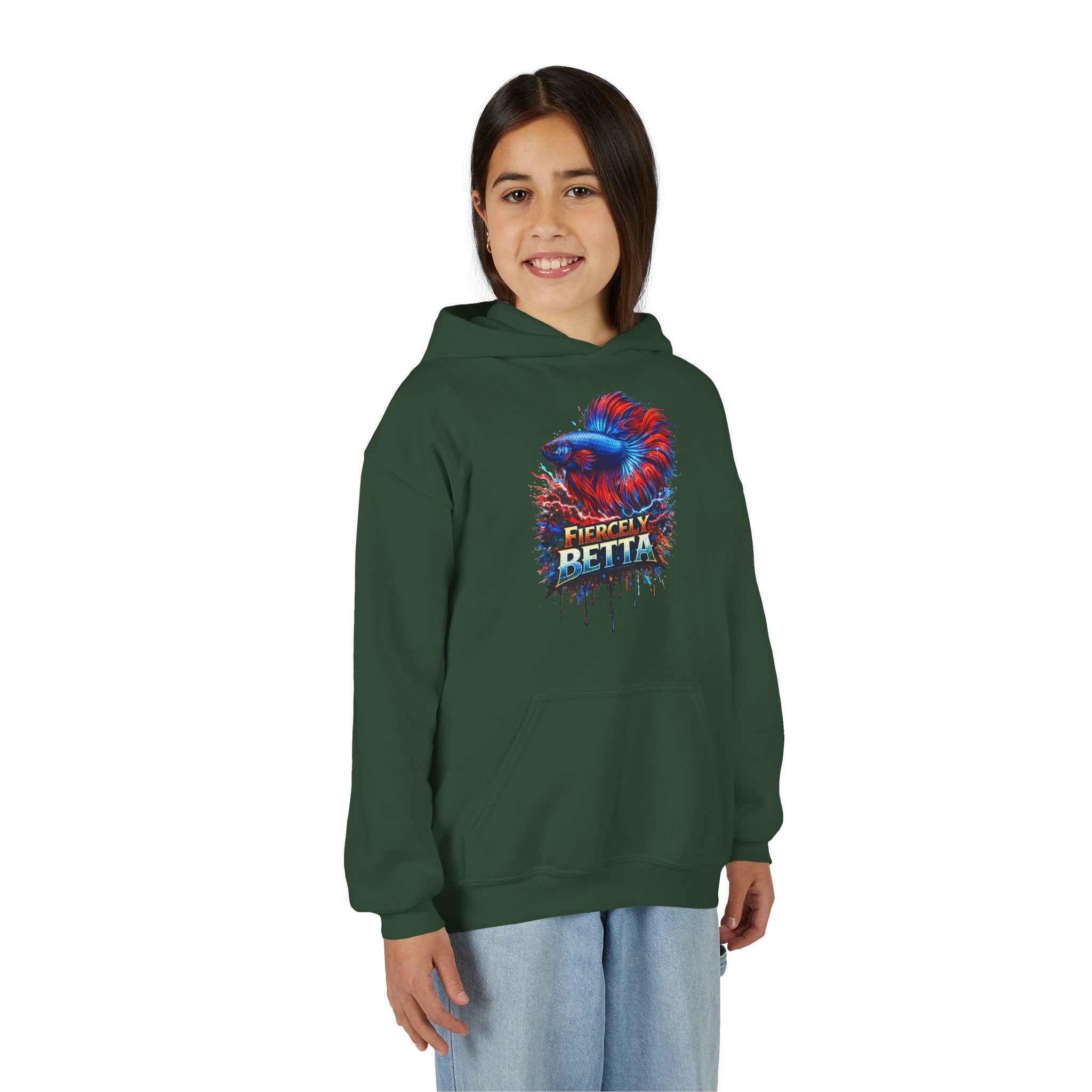 Fiercely Betta – Kids "Neon Flare" Fleece Hoodie