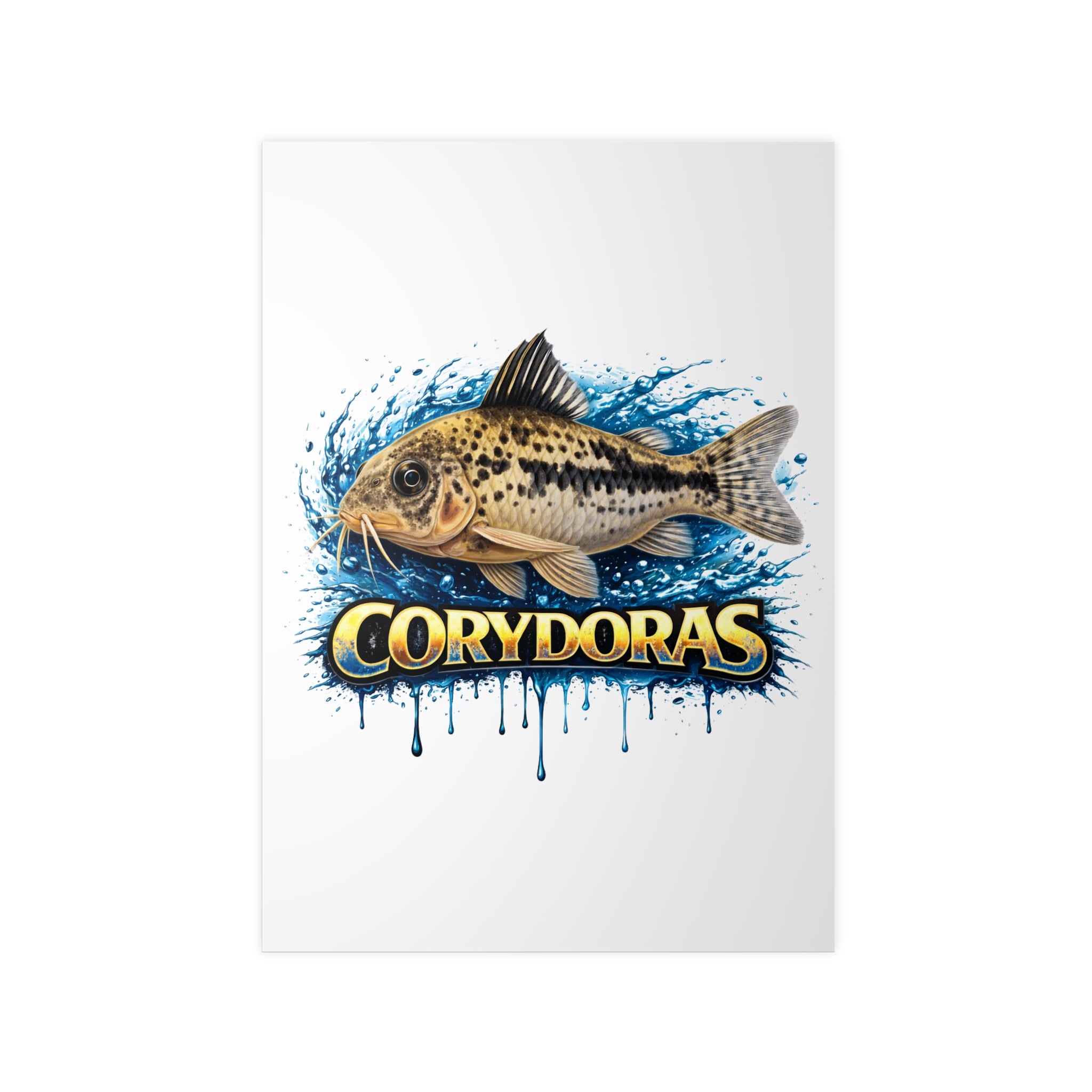 Peppered Cory Photopaper Poster — Colorful Aquarium Catfish Art Print