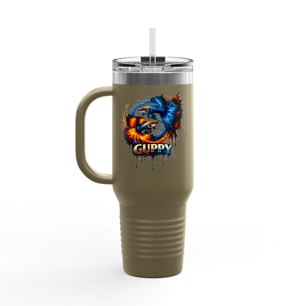 Fire & Ice Guppy – "Neon Flare" 40oz Insulated Travel Mug