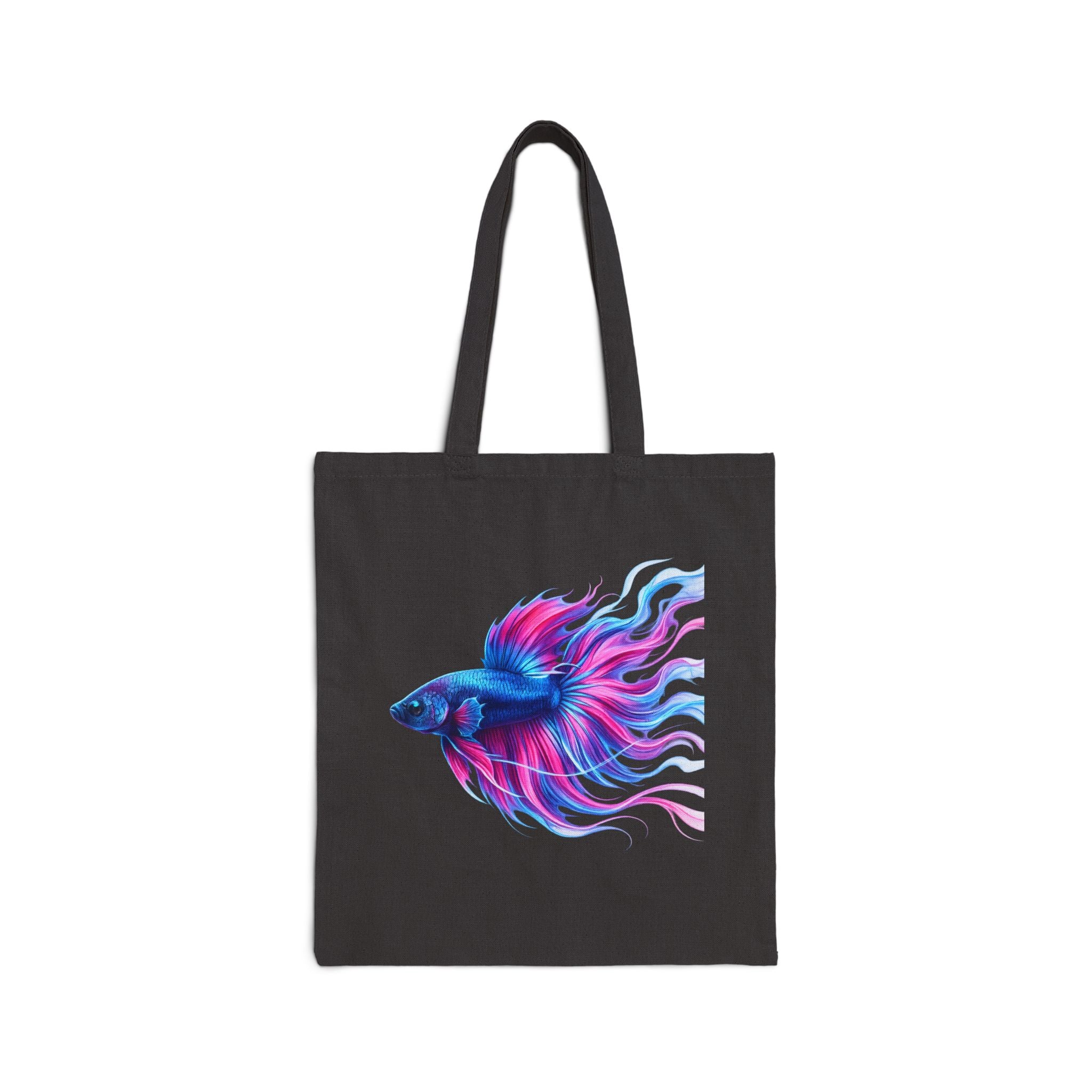 Canvas Tote Bag — Vibrant Betta Fish Art Tote