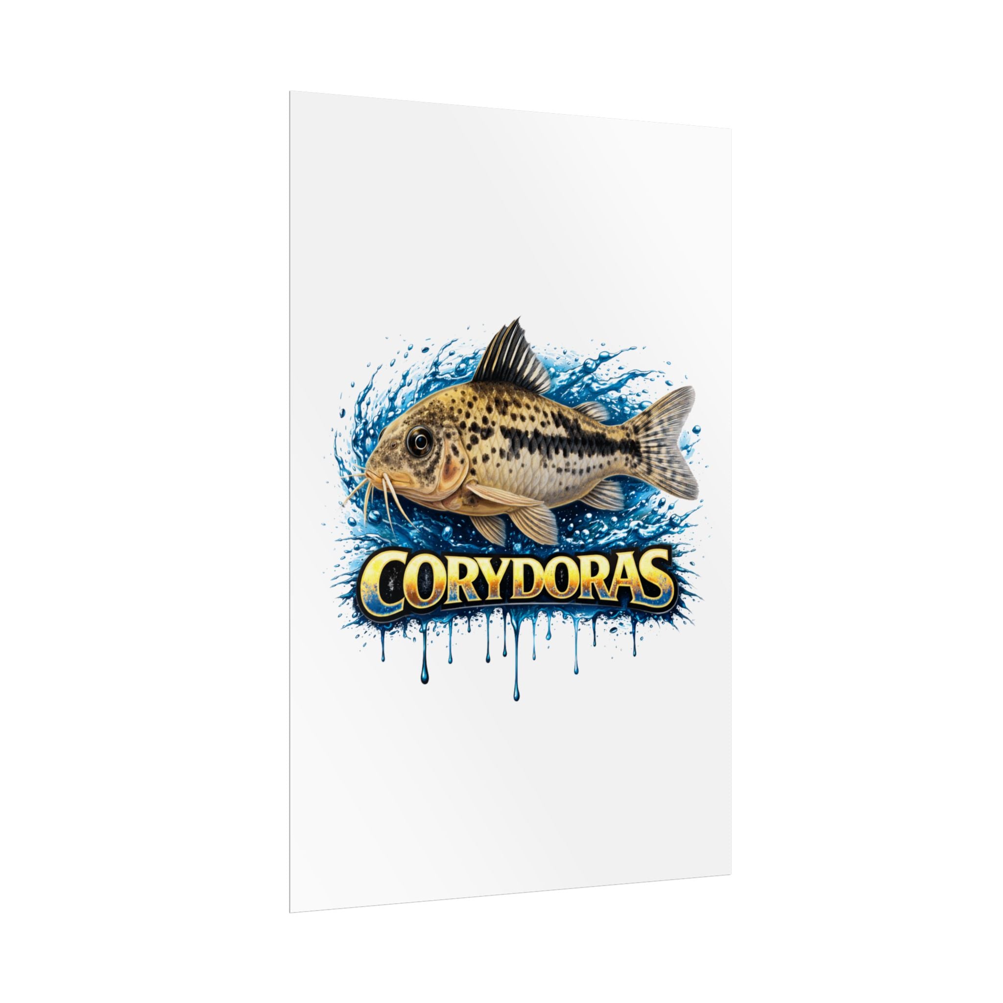 Corydoras Aquarium Fish Poster — Rolled Decorative Wall Art for Fishkeepers