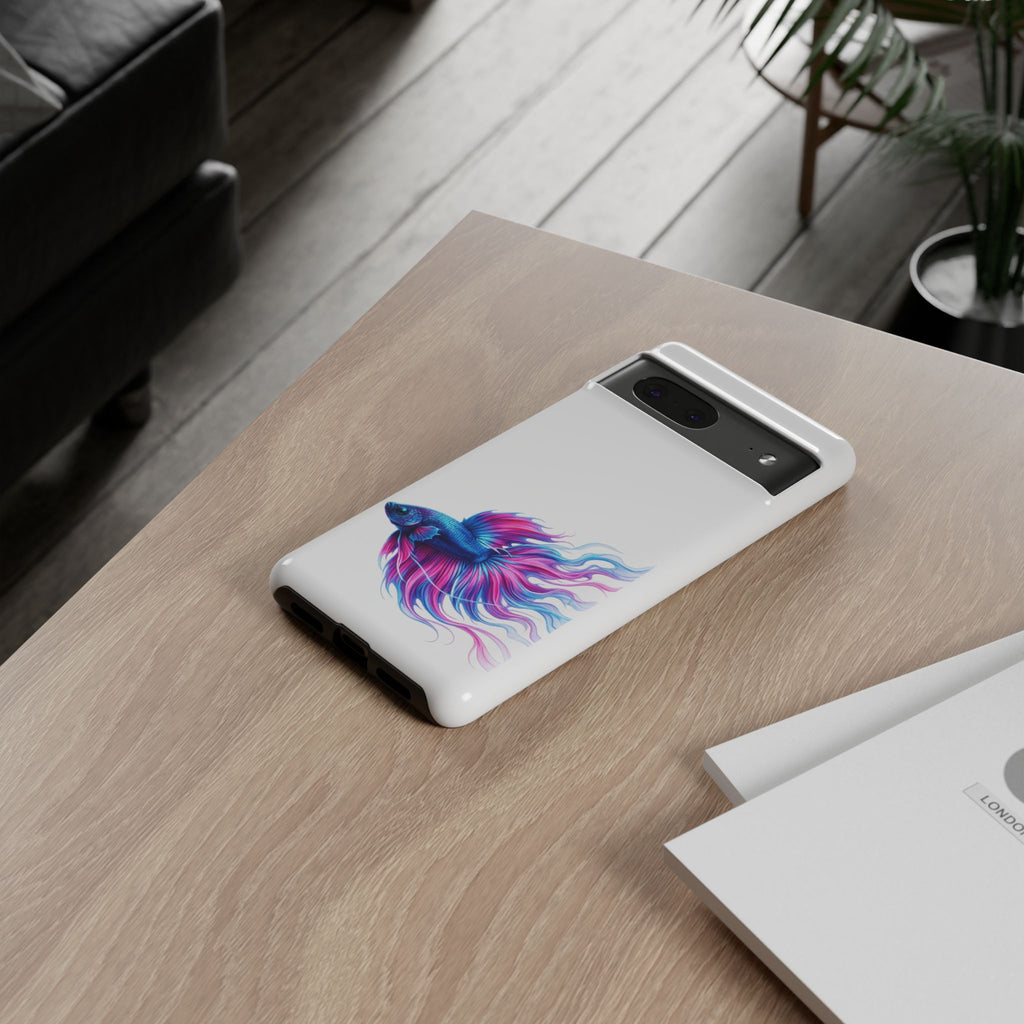 Betta Fish Tough Phone Case — Colorful Watercolor Fish Protective Cover