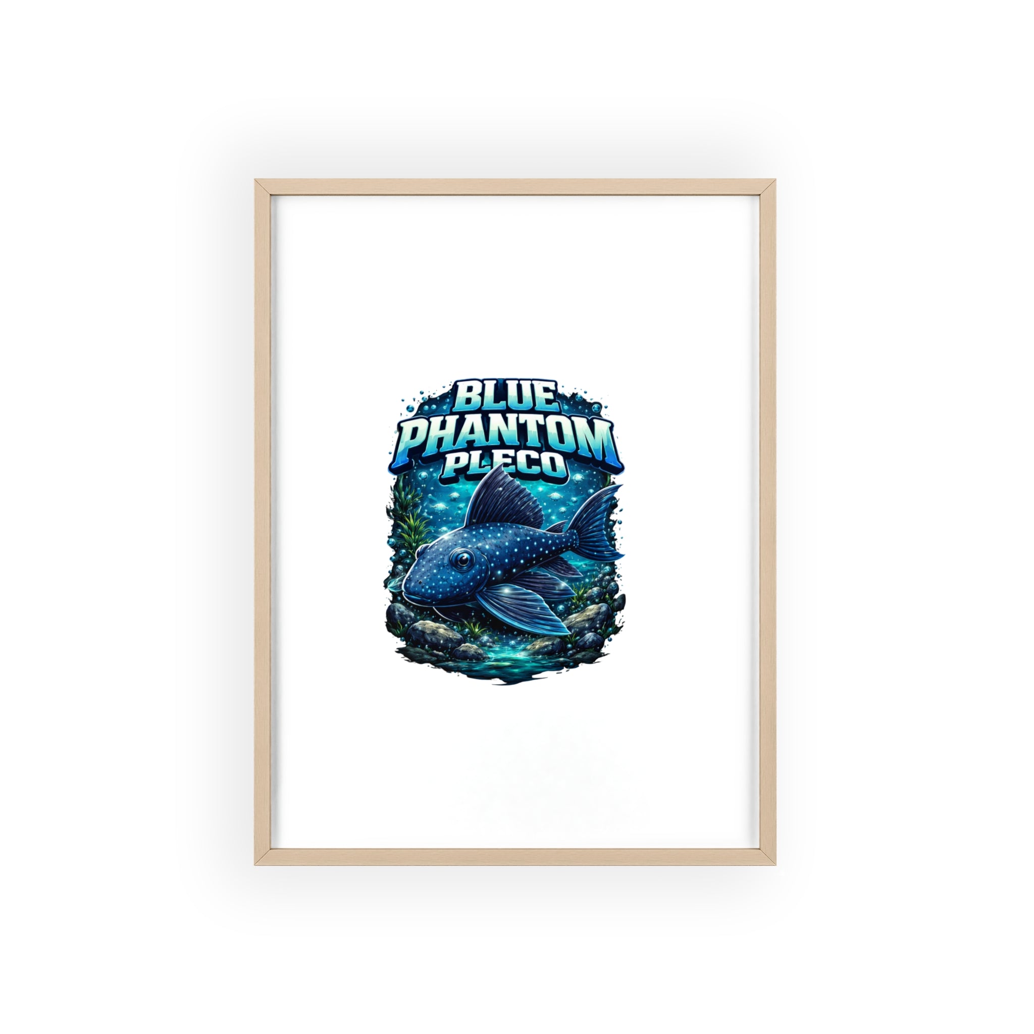 Blue Phantom Pleco Poster — Framed Aquarium Fish Wall Art