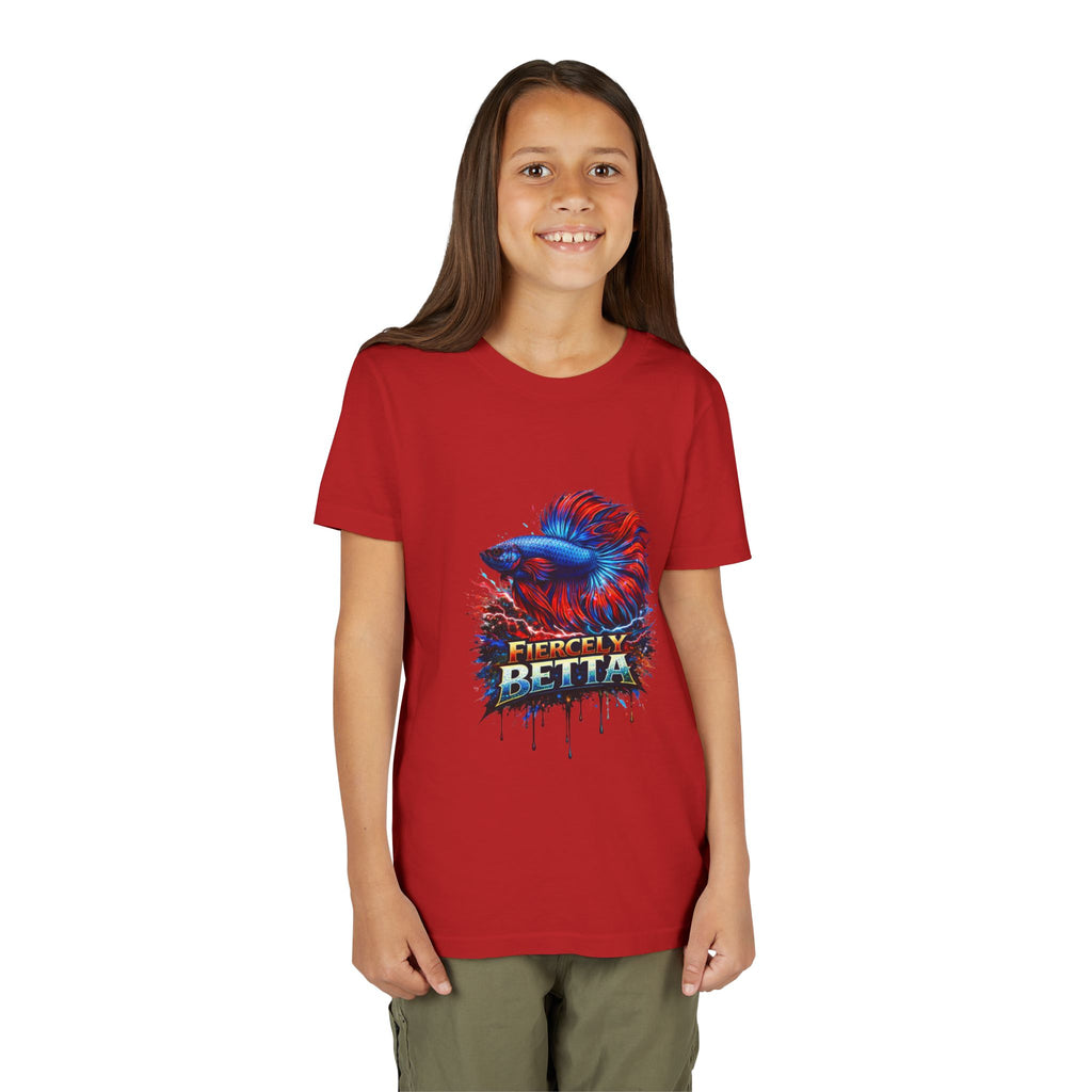 Fiercely Betta Youth Tee - Colorful Betta Fish Graphic Shirt