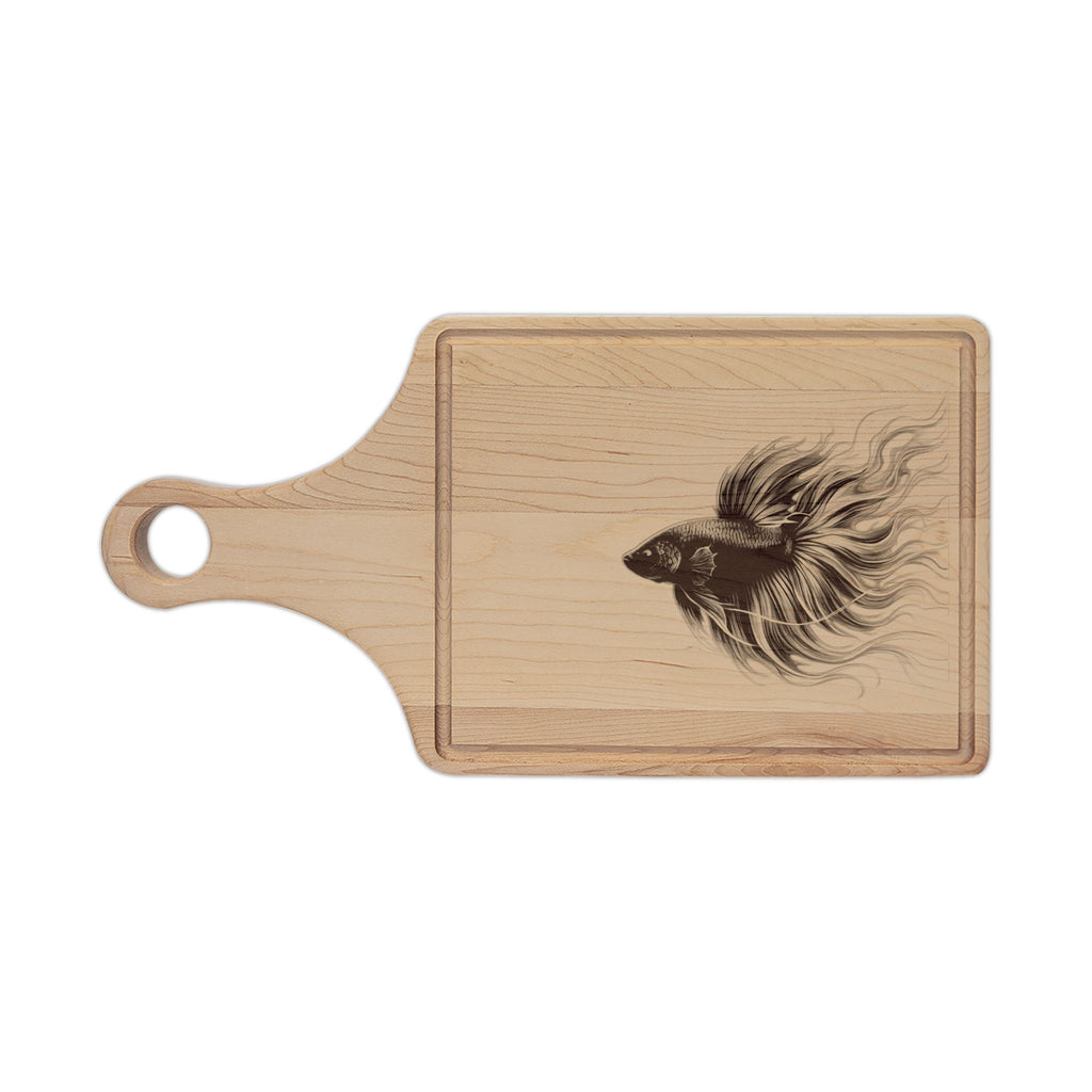 Engraved Betta Fish Wooden Cutting Board – Decorative Kitchen Serving & Prep Board