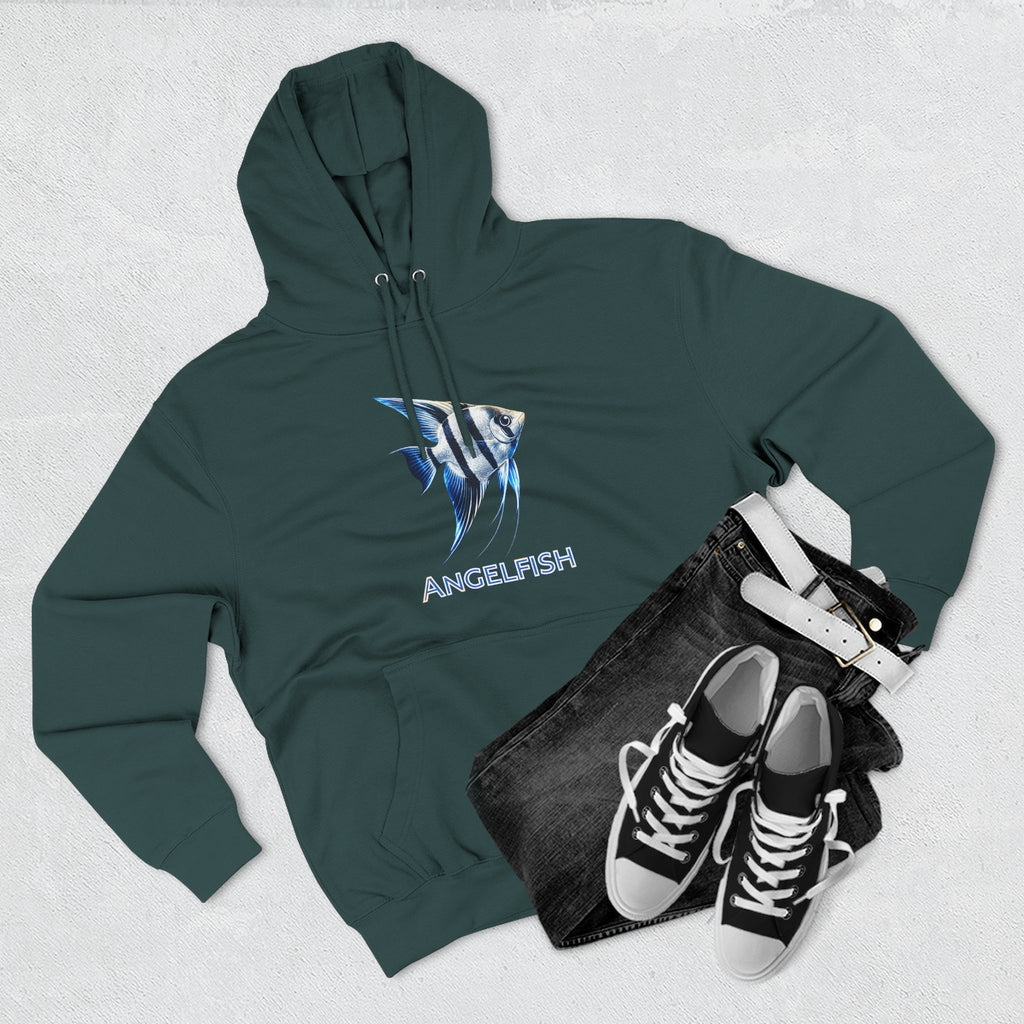 Angelfish Graphic Hoodie — Blue Aquarium Fish Pullover