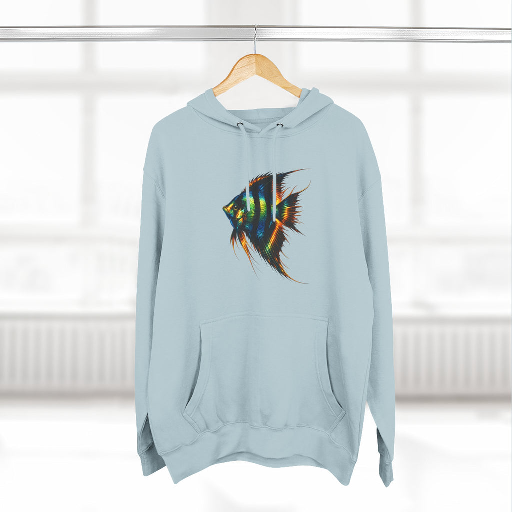 Angelfish Watercolor Hoodie – Colorful Aquarium Fish Graphic Fleece Pullover