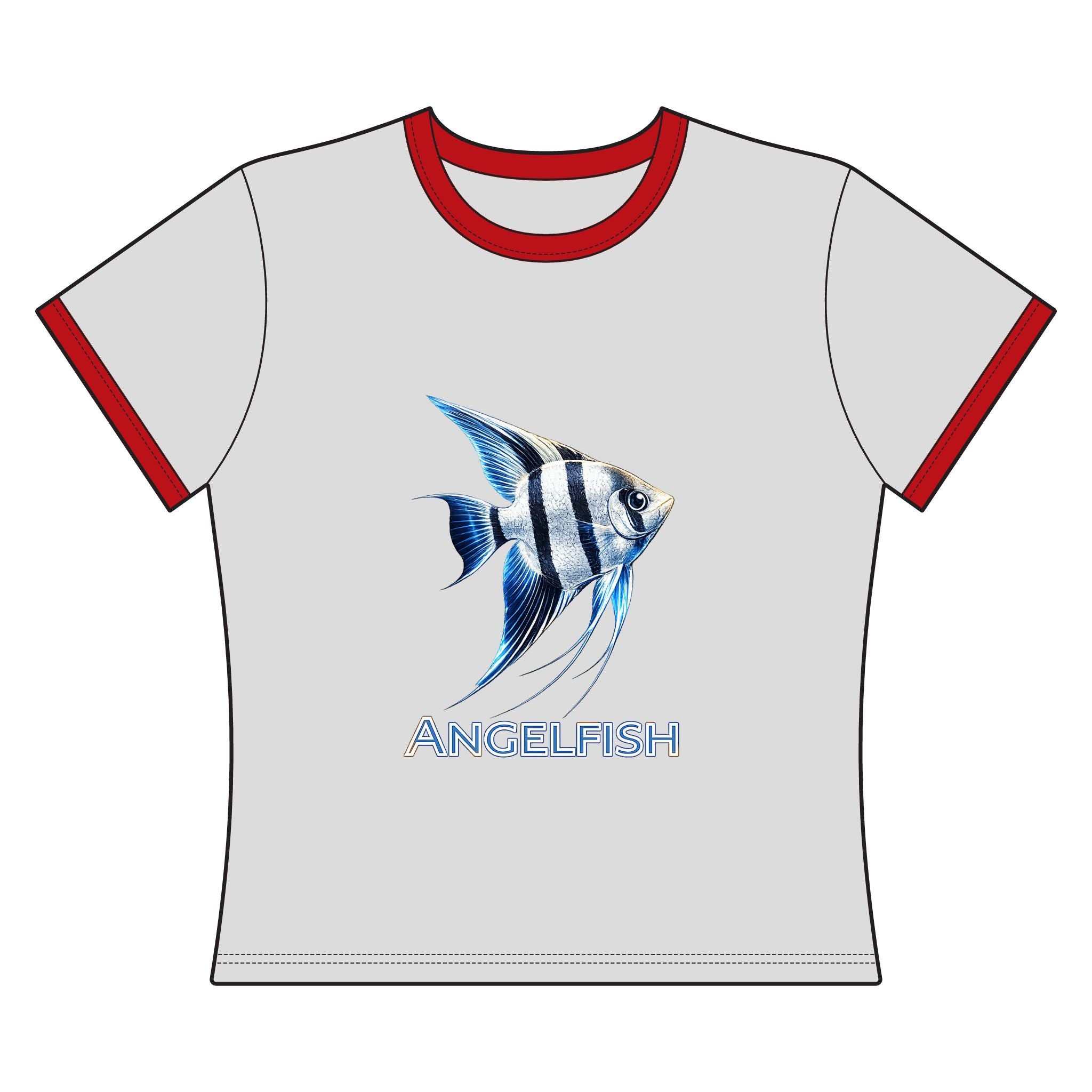 Angelfish Graphic Tee — Women's Retro Ringer Shirt