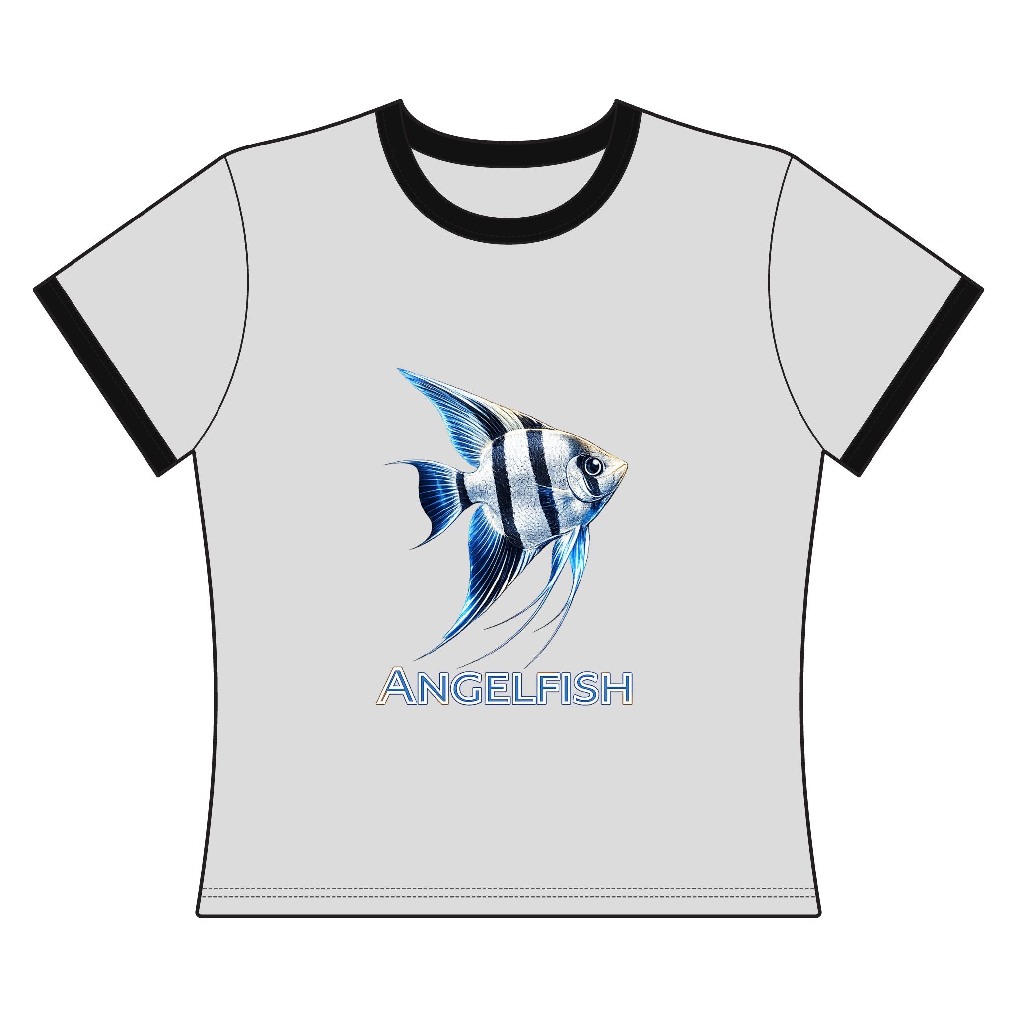 Angelfish Graphic Tee — Women's Retro Ringer Shirt