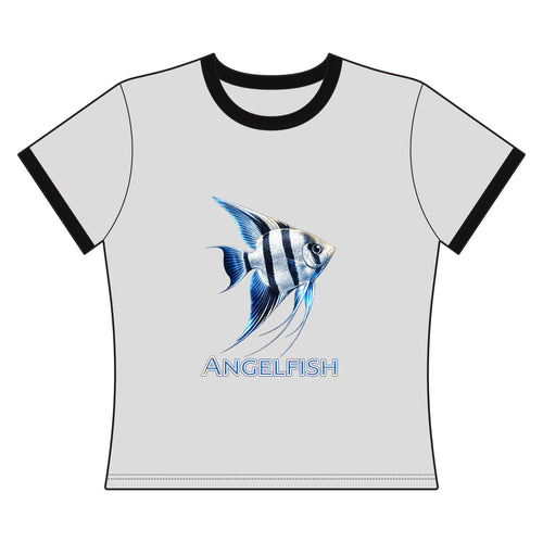 Angelfish Graphic Tee — Women's Retro Ringer Shirt