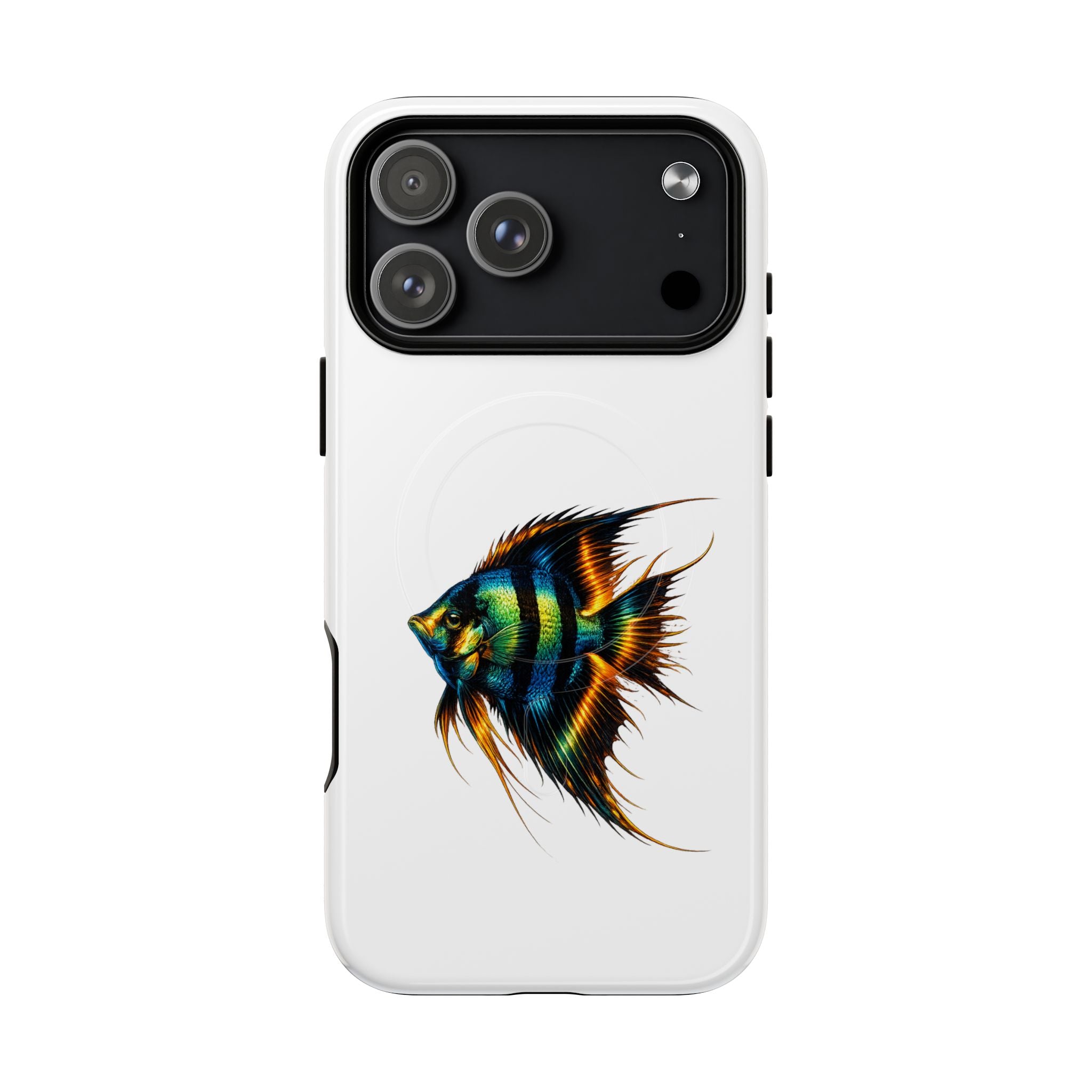 Angelfish Art Tough Magnetic Phone Case — Colorful Aquarium Fish iPhone Cover