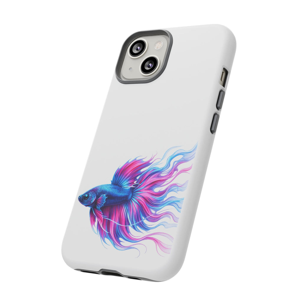 Betta Fish Tough Phone Case — Colorful Watercolor Fish Protective Cover