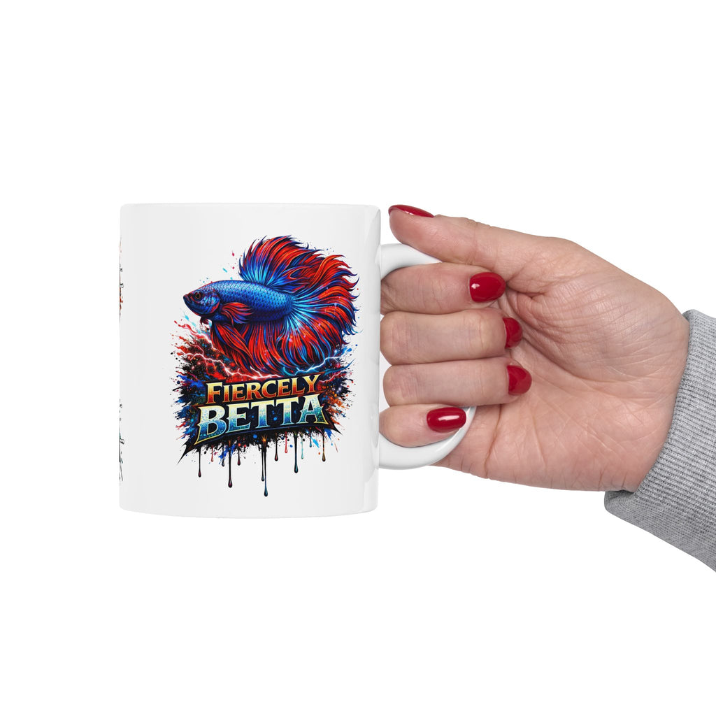 Fiercely Betta – Premium "Neon Flare" Ceramic Mug Art Coffee Cup (11oz/15oz)