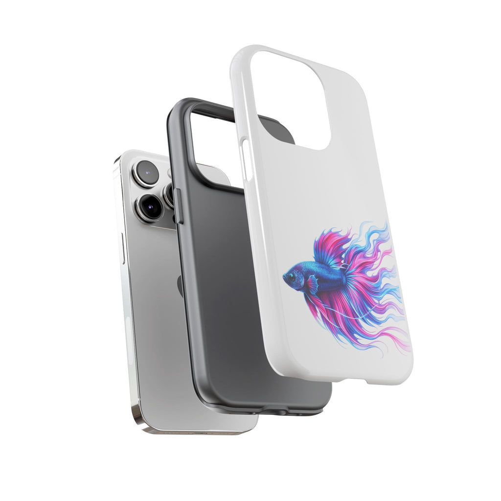 Betta Fish Tough Phone Case — Colorful Watercolor Fish Protective Cover