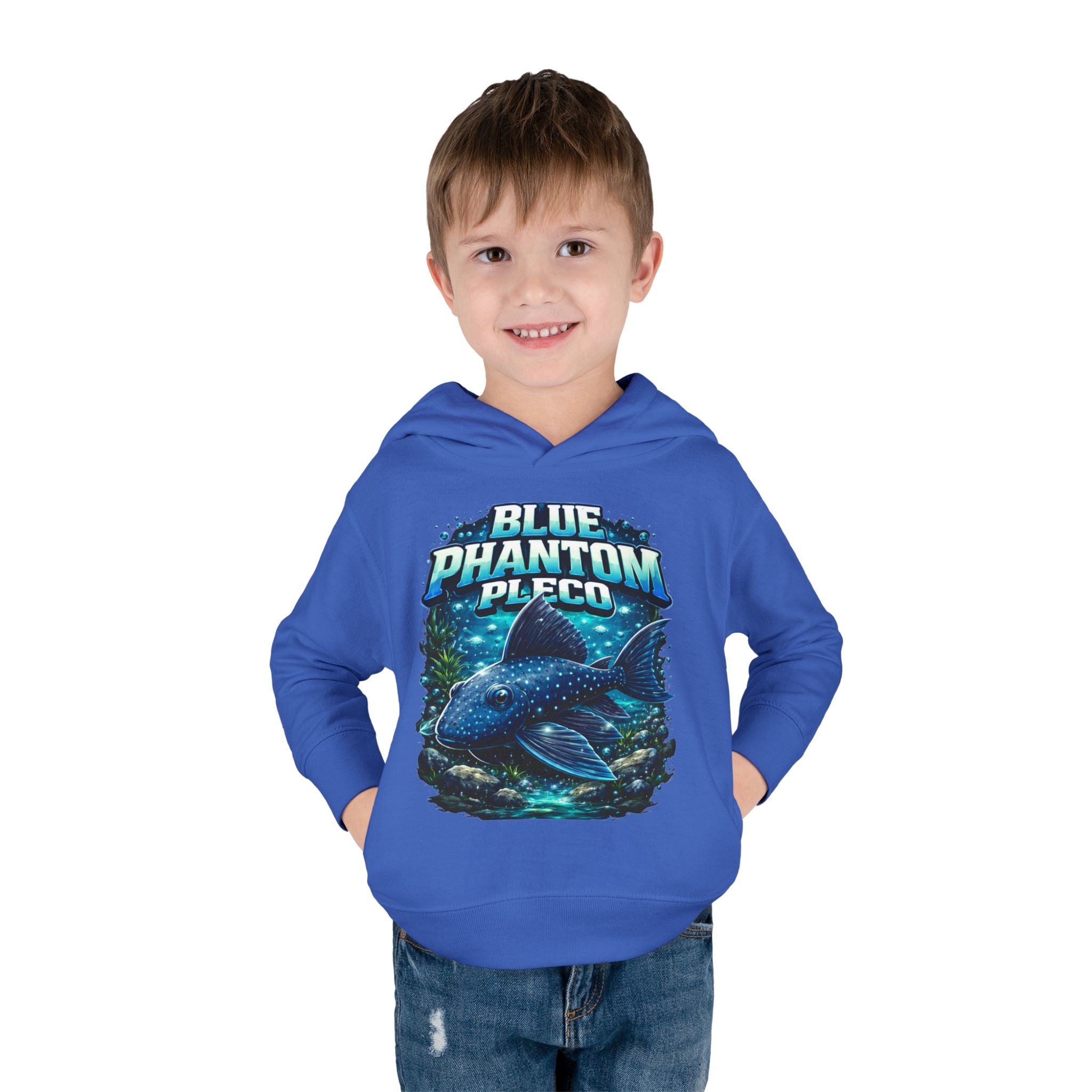 Toddler Hoodie — 'Blue Phantom Pleco' Cute Aquarium Fish Pullover