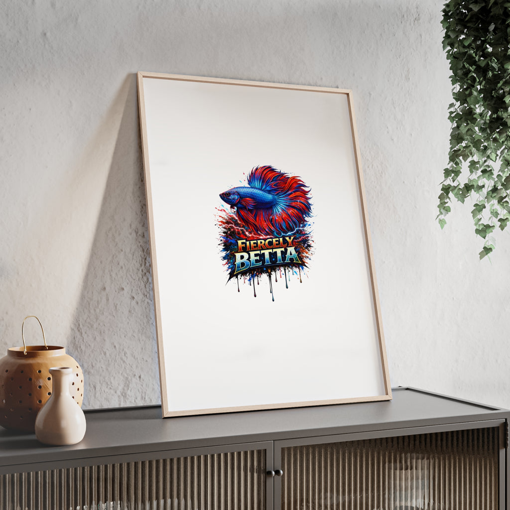 Fiercely Betta Framed Poster — Colorful Betta Fish Wall Art