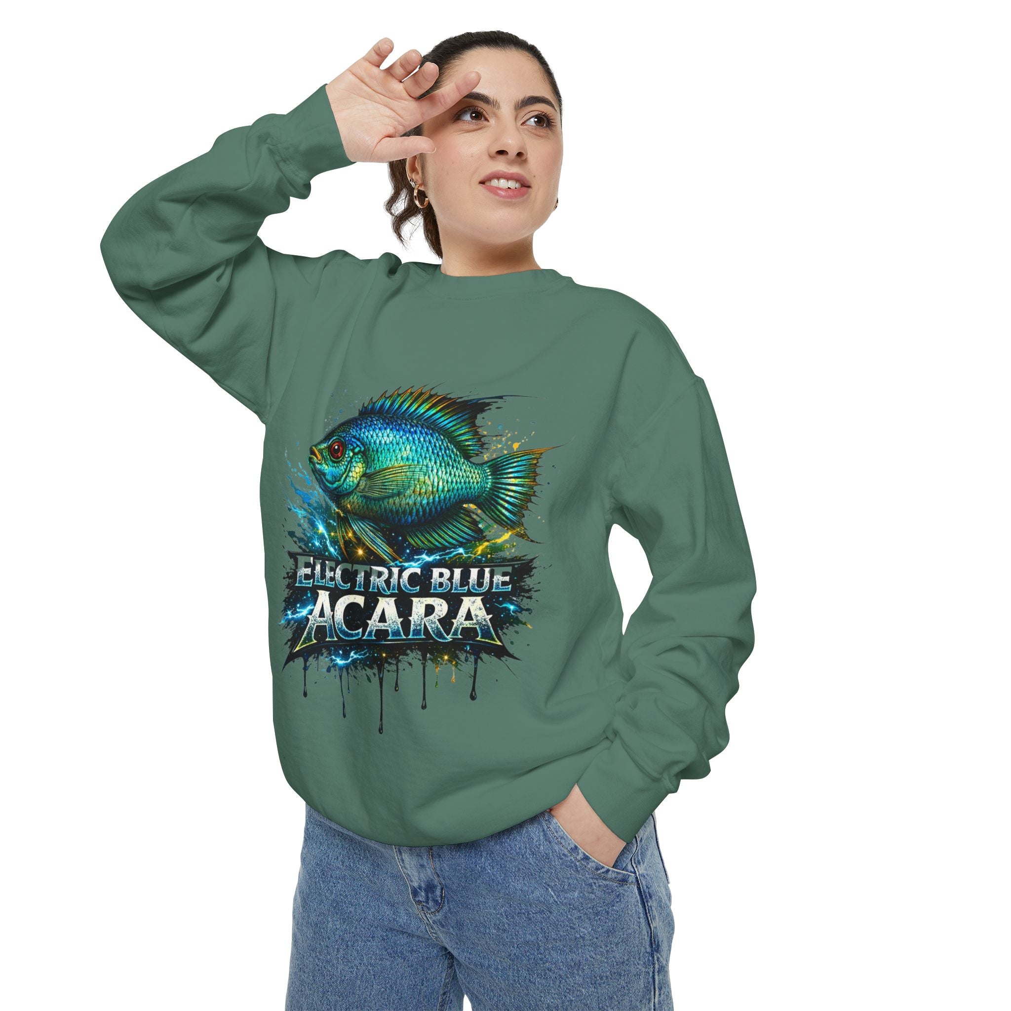 Electric Blue Acara – Garment-Dyed Premium Sweatshirt