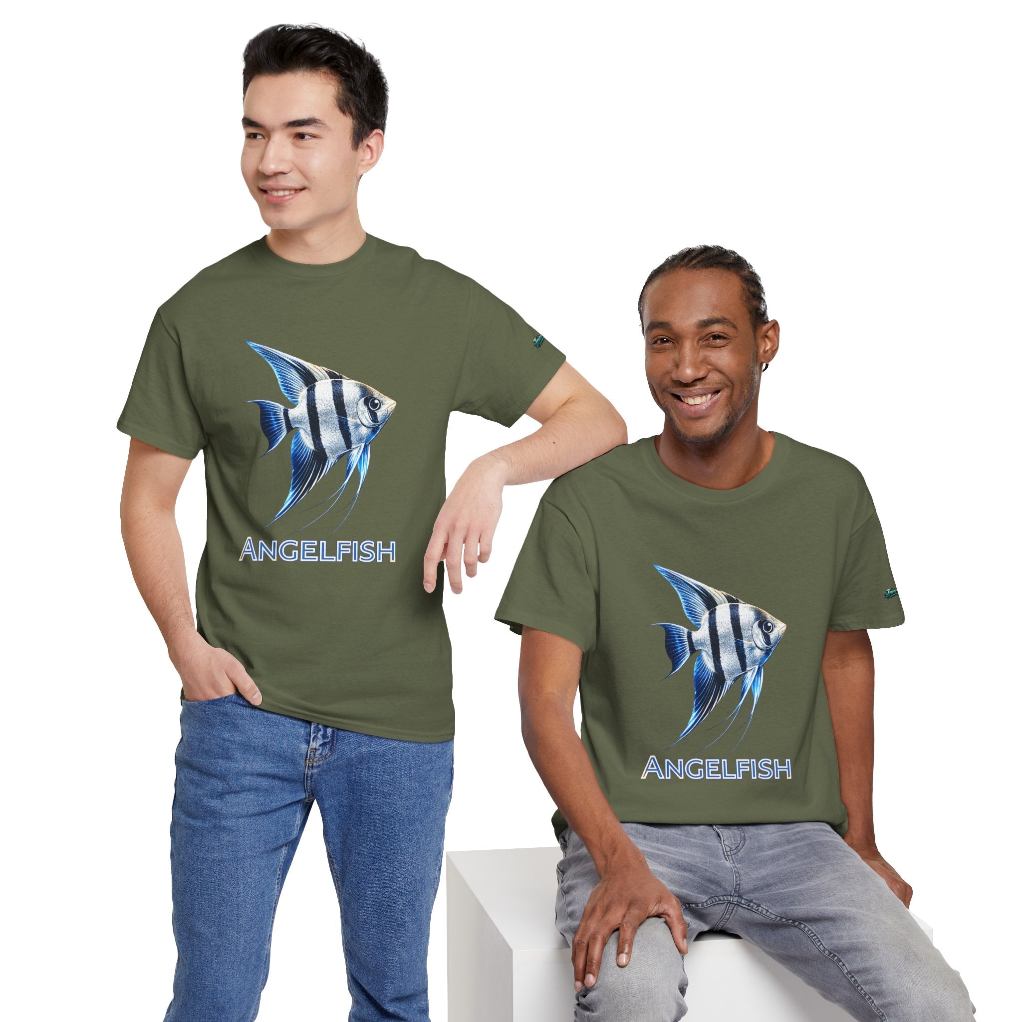 Angelfish Graphic Tee — Blue Tropical Fish Shirt