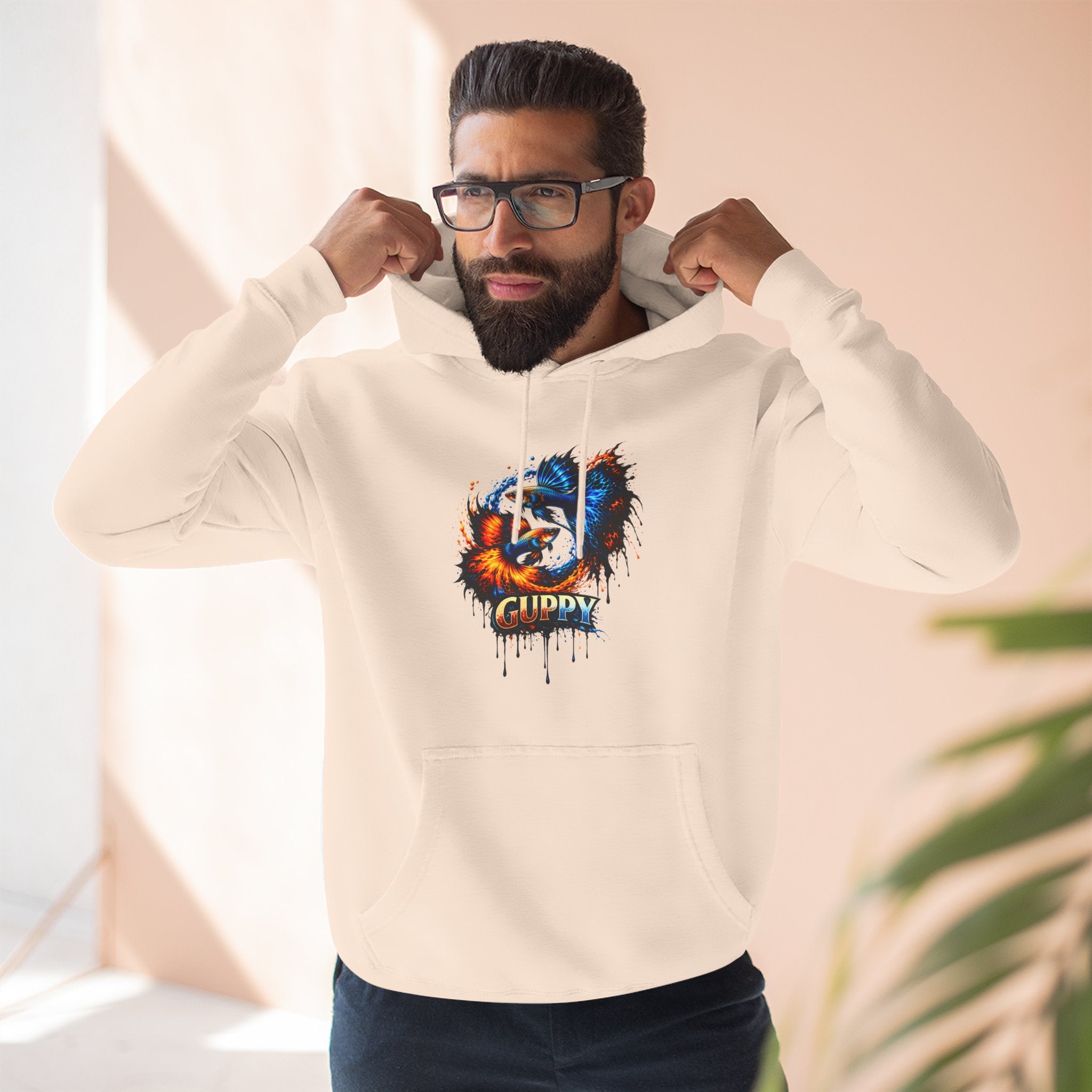 Fire & Ice Guppy – Premium Three-Panel Fleece Hoodie