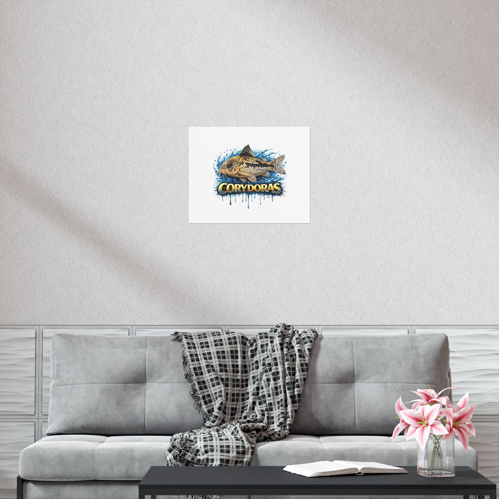 Corydoras Fish Poster — Freshwater Aquarium Art Print