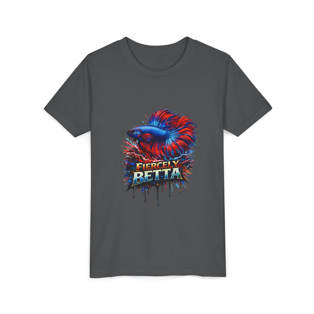 Fiercely Betta Youth Tee - Colorful Betta Fish Graphic Shirt