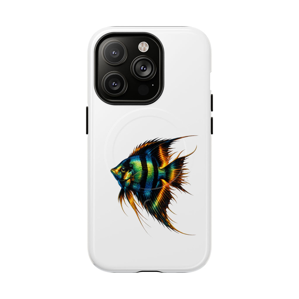 Angelfish Art Tough Magnetic Phone Case — Colorful Aquarium Fish iPhone Cover