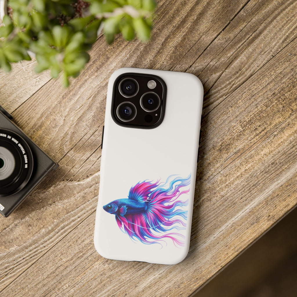 Betta Fish Tough Phone Case — Colorful Watercolor Fish Protective Cover
