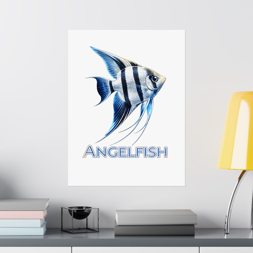 Angelfish Wall Poster — Matte Vertical Marine Fish Art Print