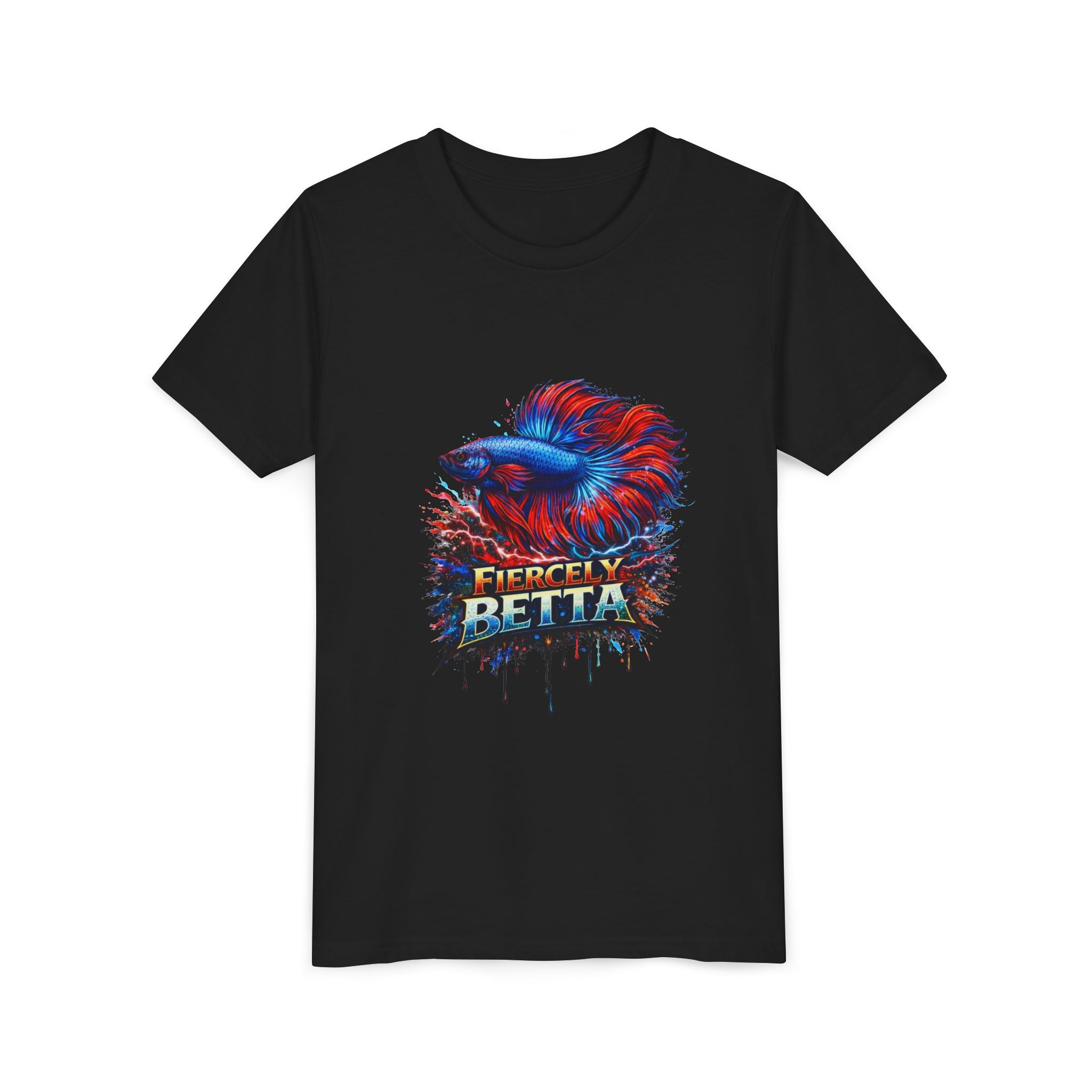 Fiercely Betta Youth Tee - Colorful Betta Fish Graphic Shirt
