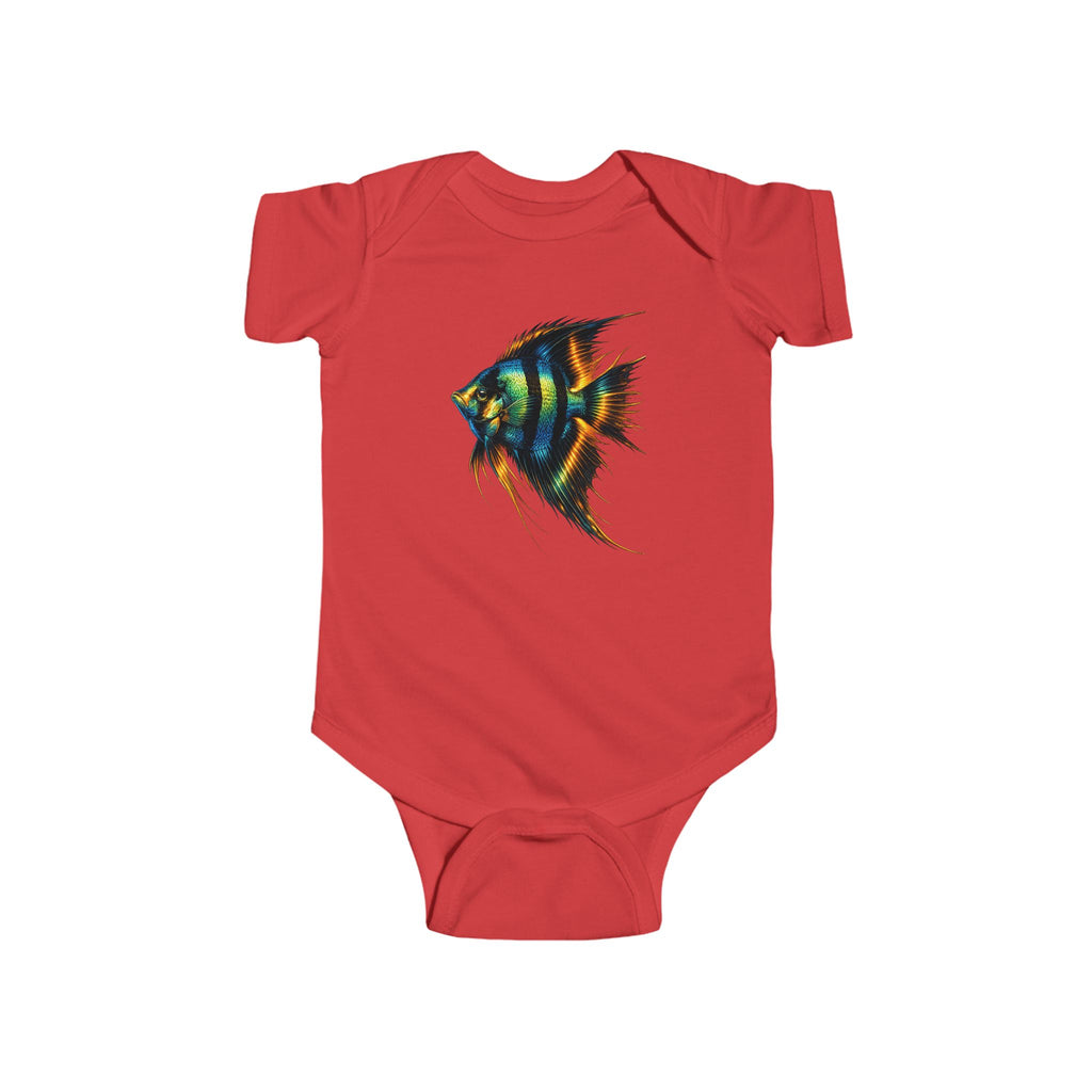 Infant Bodysuit with Colorful Angelfish Illustration – Cute Baby Onesie, Ocean Nursery Gift
