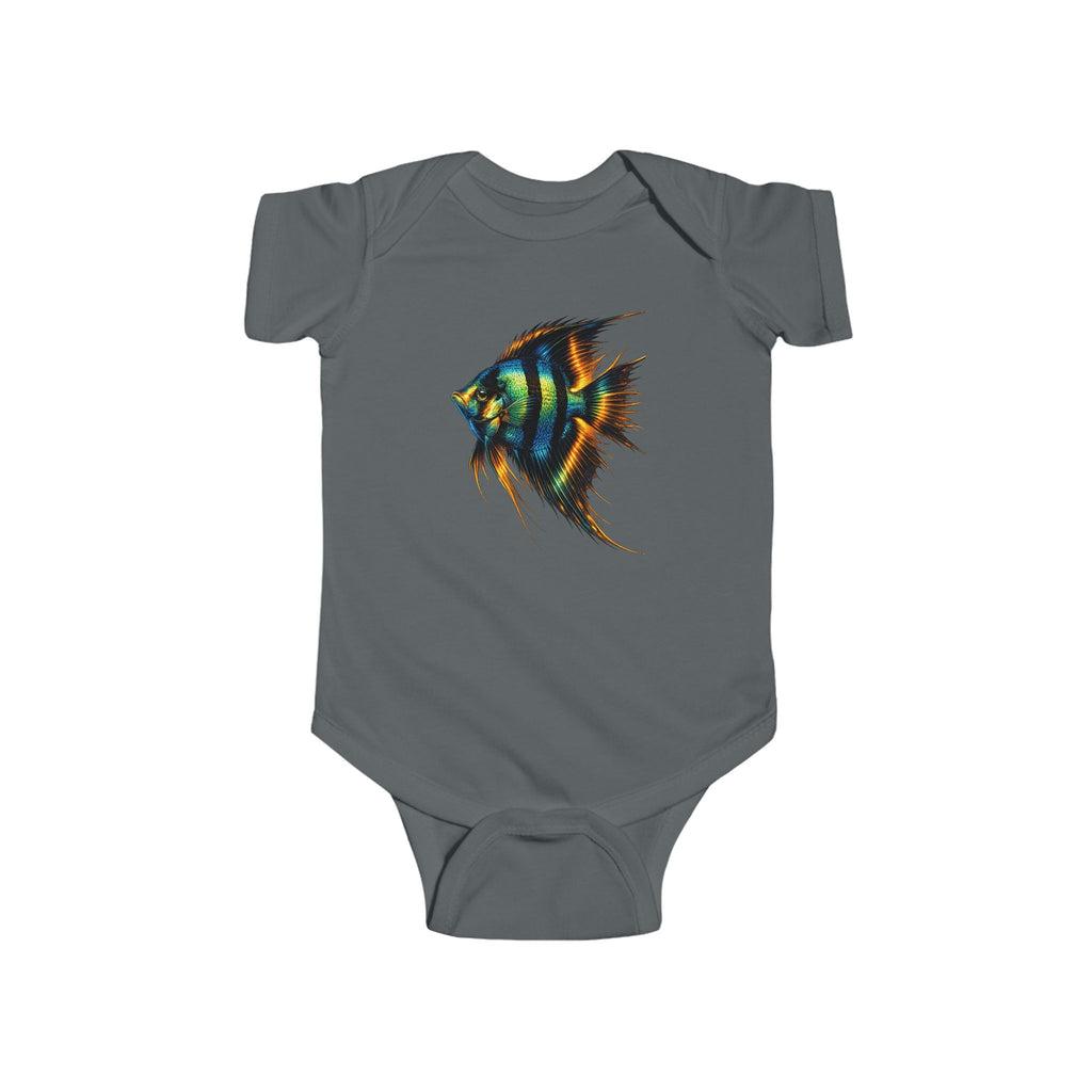 Infant Bodysuit with Colorful Angelfish Illustration – Cute Baby Onesie, Ocean Nursery Gift