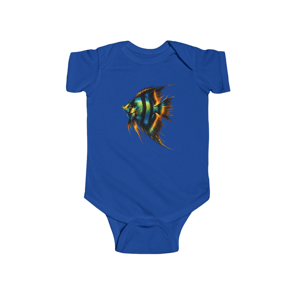 Infant Bodysuit with Colorful Angelfish Illustration – Cute Baby Onesie, Ocean Nursery Gift