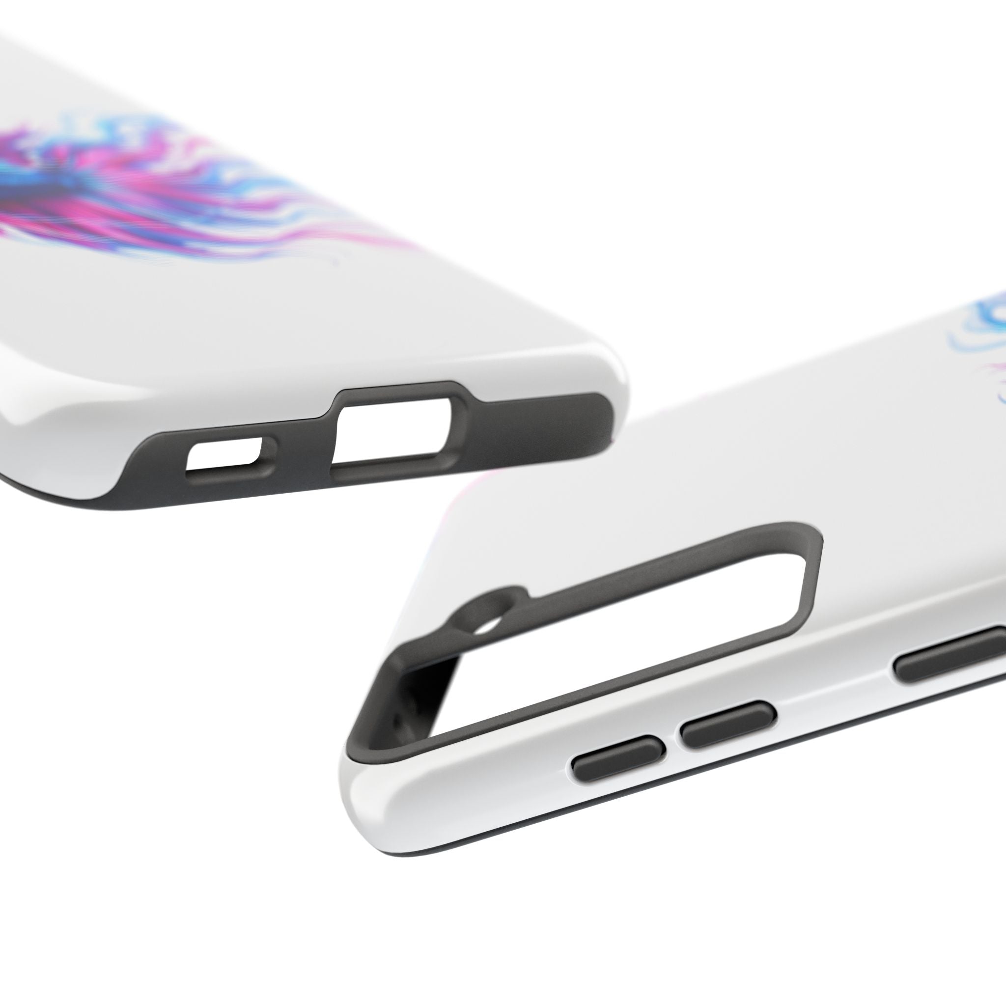 Betta Fish Tough Phone Case — Colorful Blue & Pink Aquarium Art