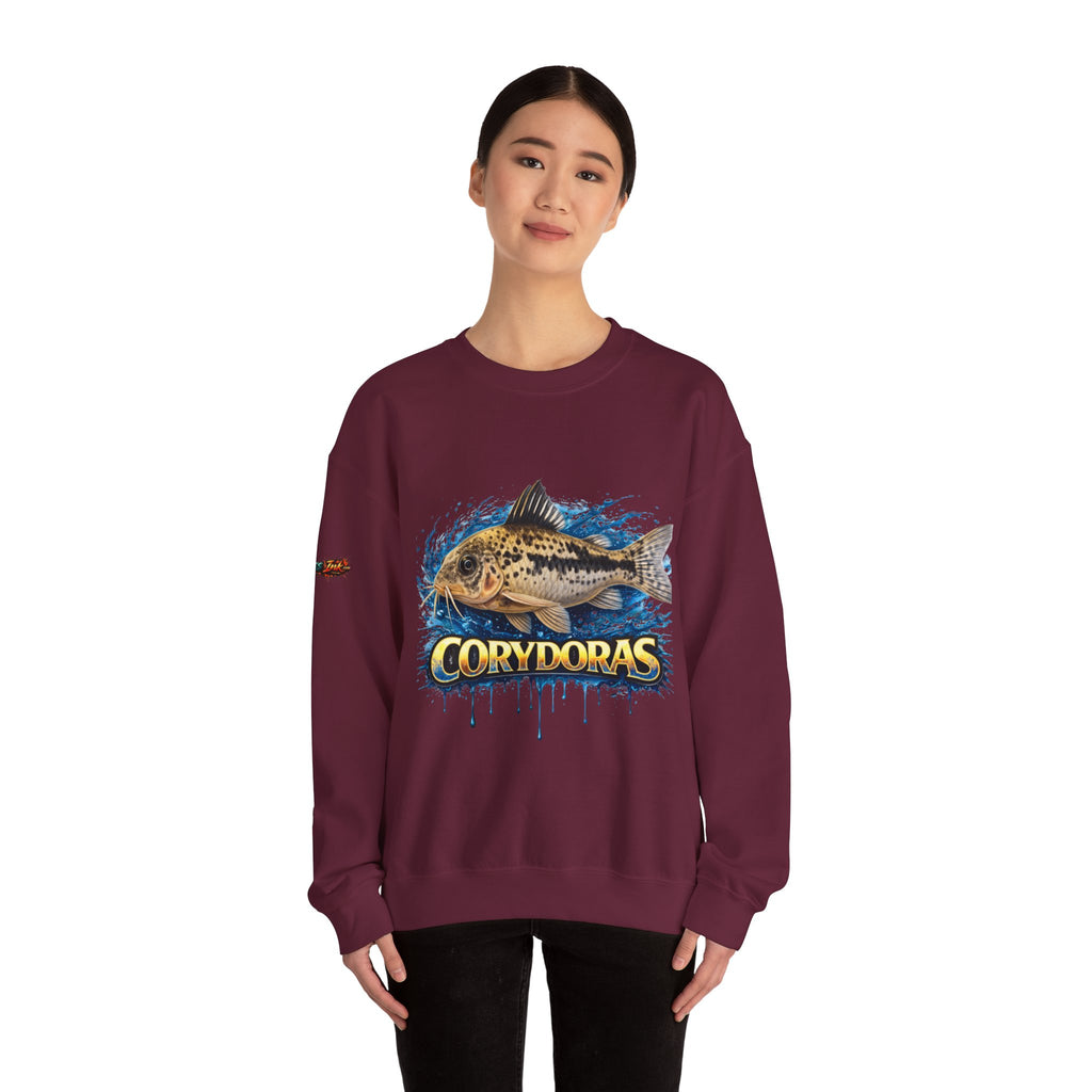 Peppered Corydoras Fish Crewneck Sweatshirt – Aquatic Aquarium Lover Tee