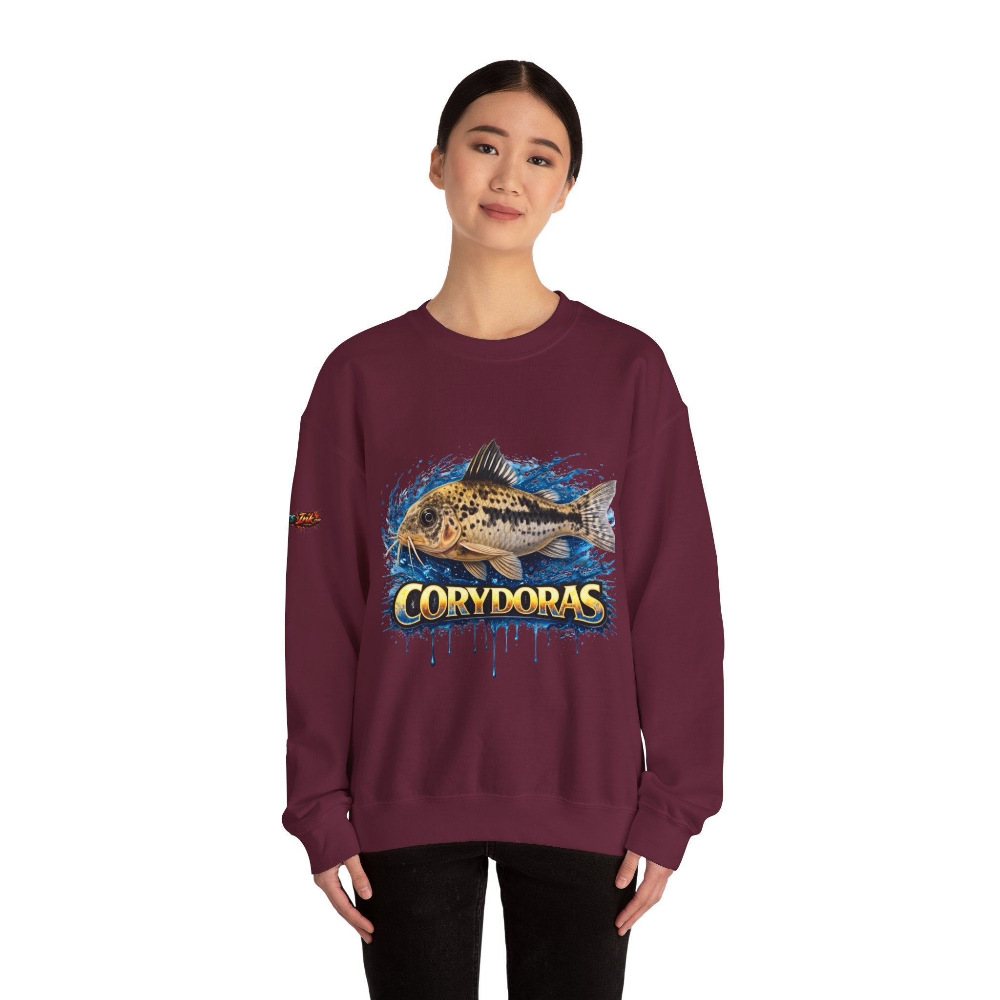 Peppered Corydoras Fish Crewneck Sweatshirt – Aquatic Aquarium Lover Tee