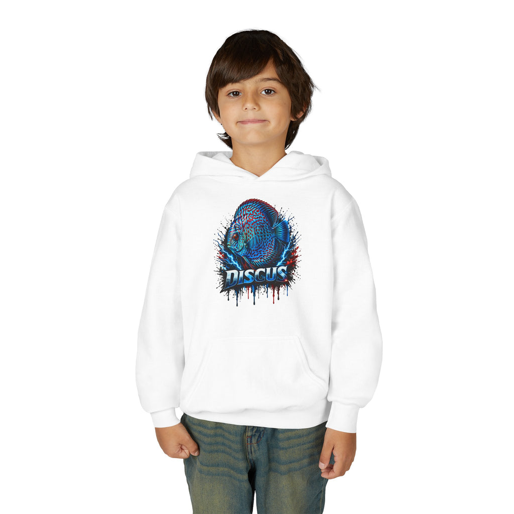 Youth Hoodie — Colorful Discus Fish Graphic Pullover