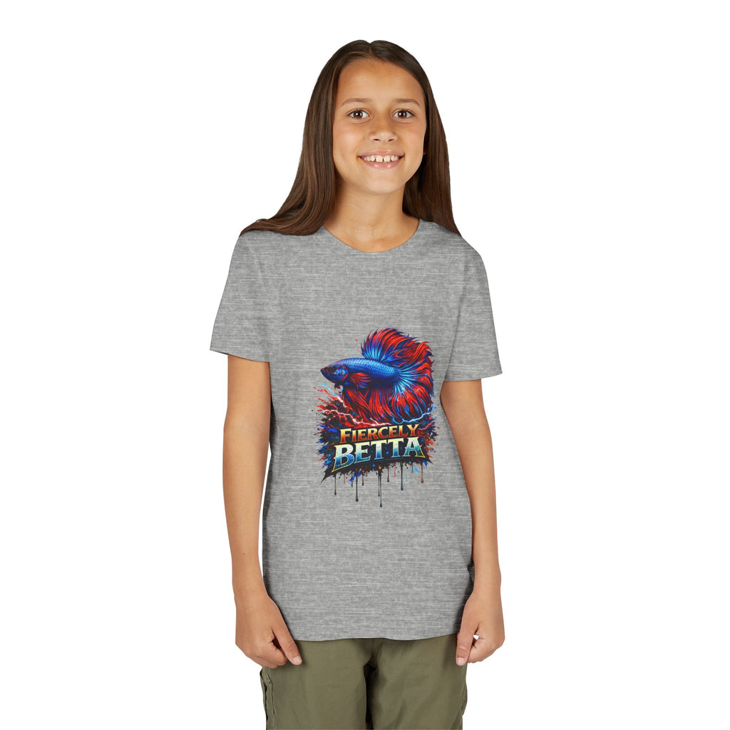 Fiercely Betta Youth Tee - Colorful Betta Fish Graphic Shirt