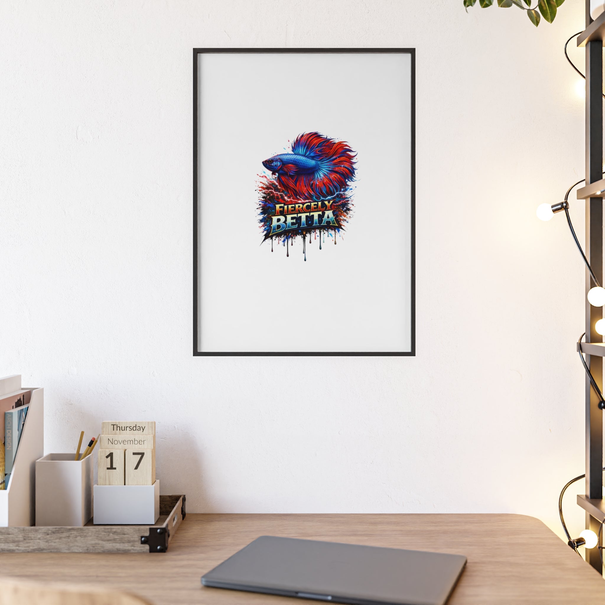 Fiercely Betta Framed Poster — Colorful Betta Fish Wall Art